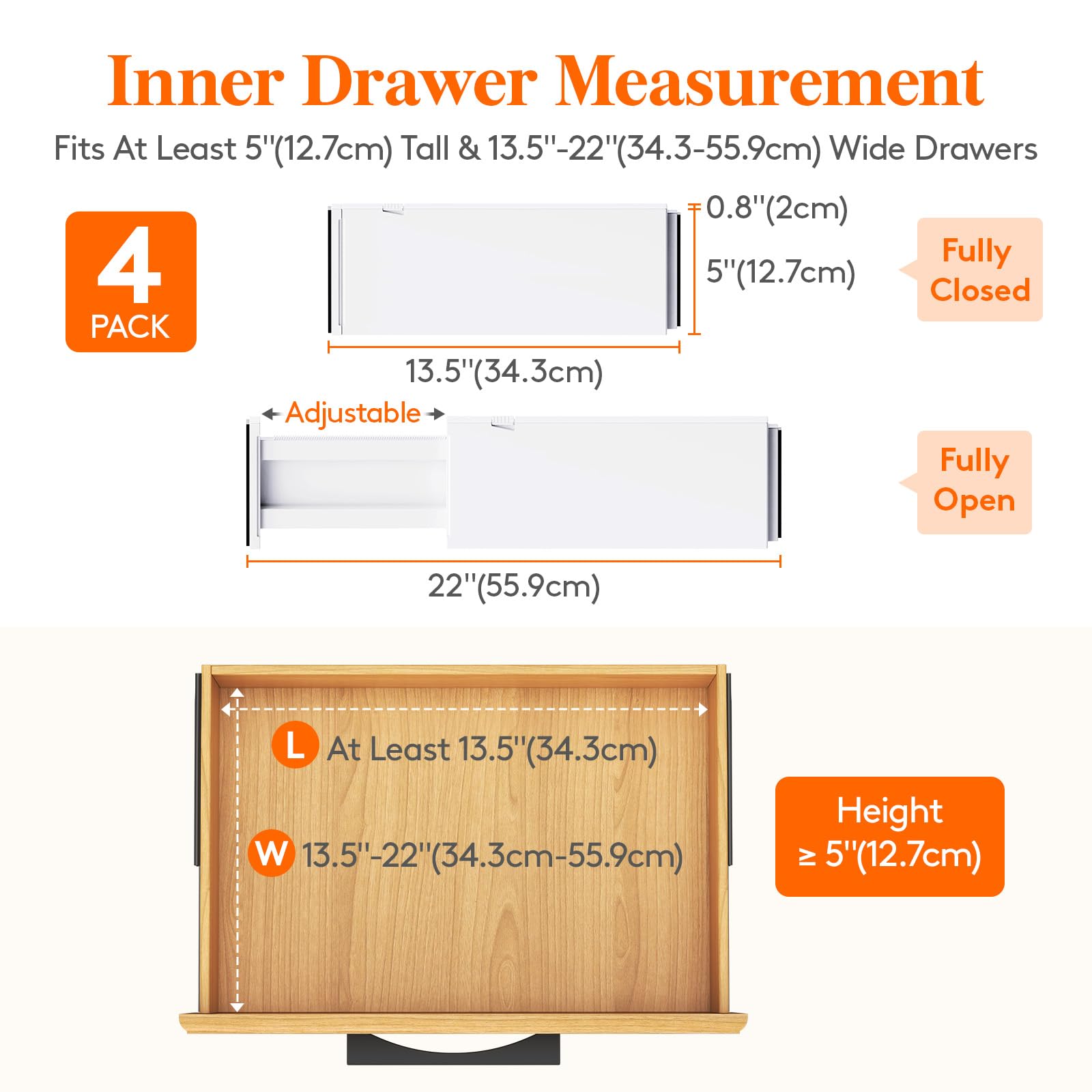 5" Tall Upgrade Drawer Dividers (4 Count)