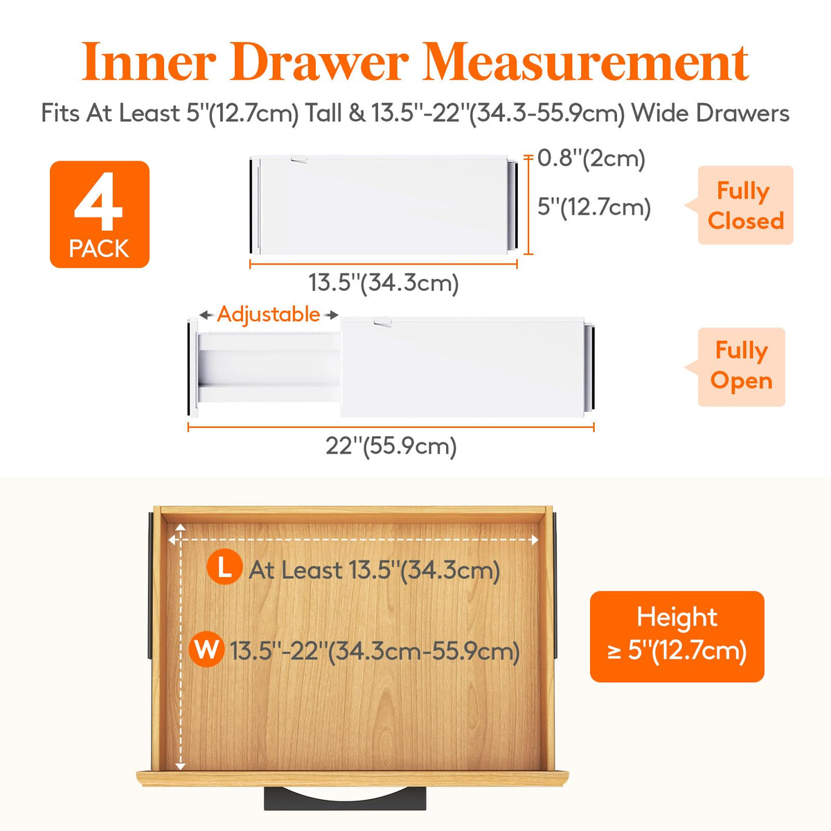 5" Tall Upgrade Drawer Dividers (4 Count)