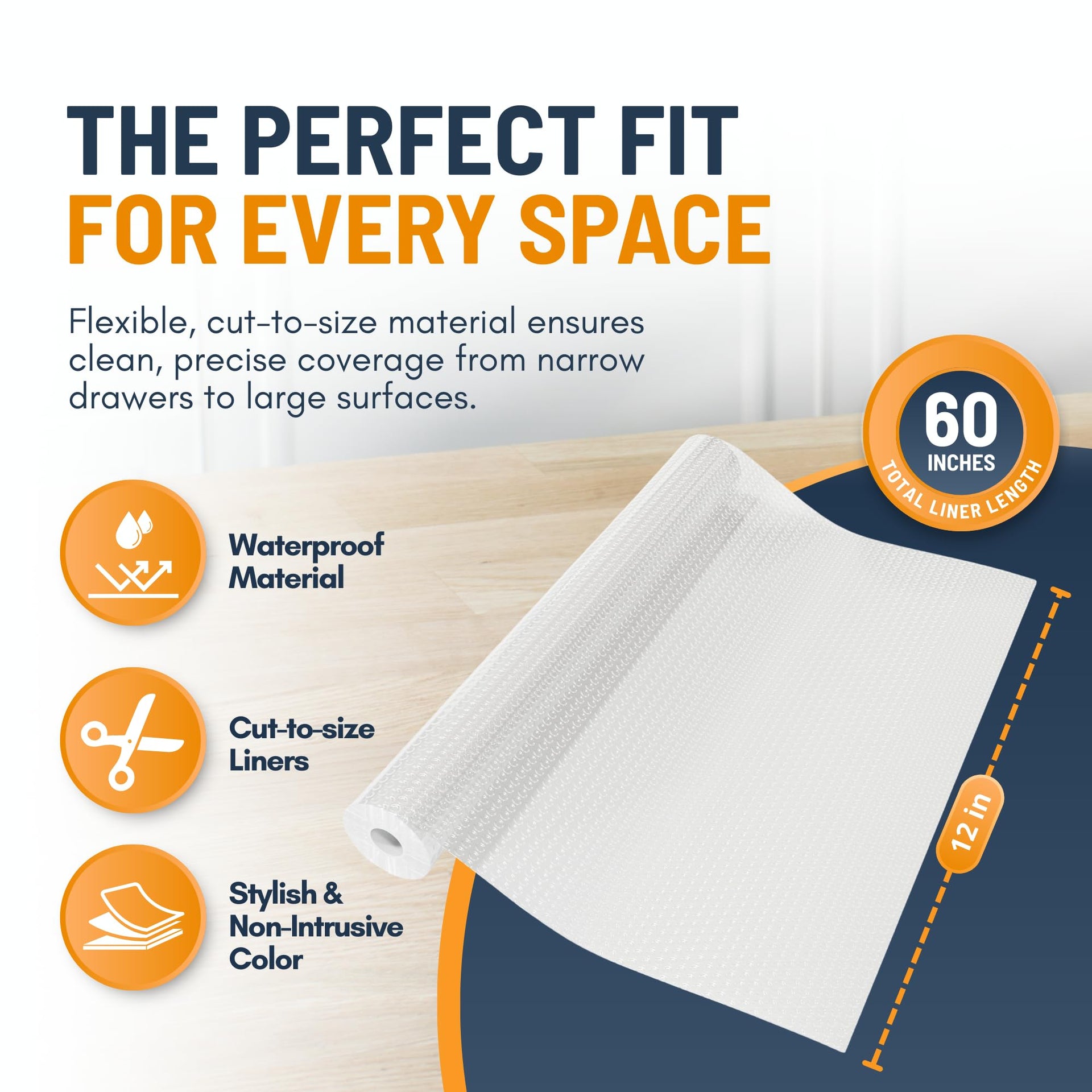 Shelf Liner Drawer Liner for Kitchen Cabinets Non (5 Sq Ft)