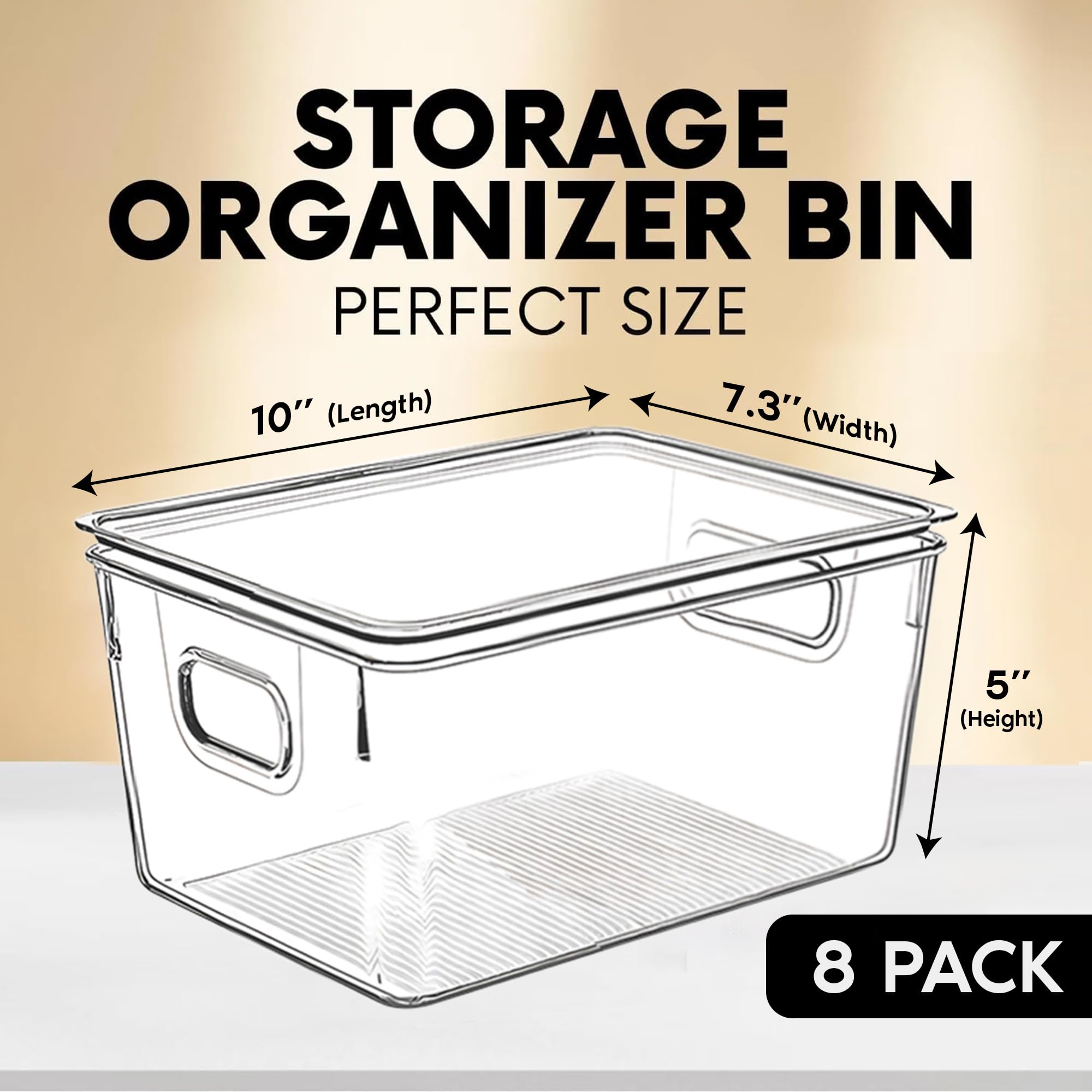 Clear Plastic Storage Bins with Lids (8 Count)
