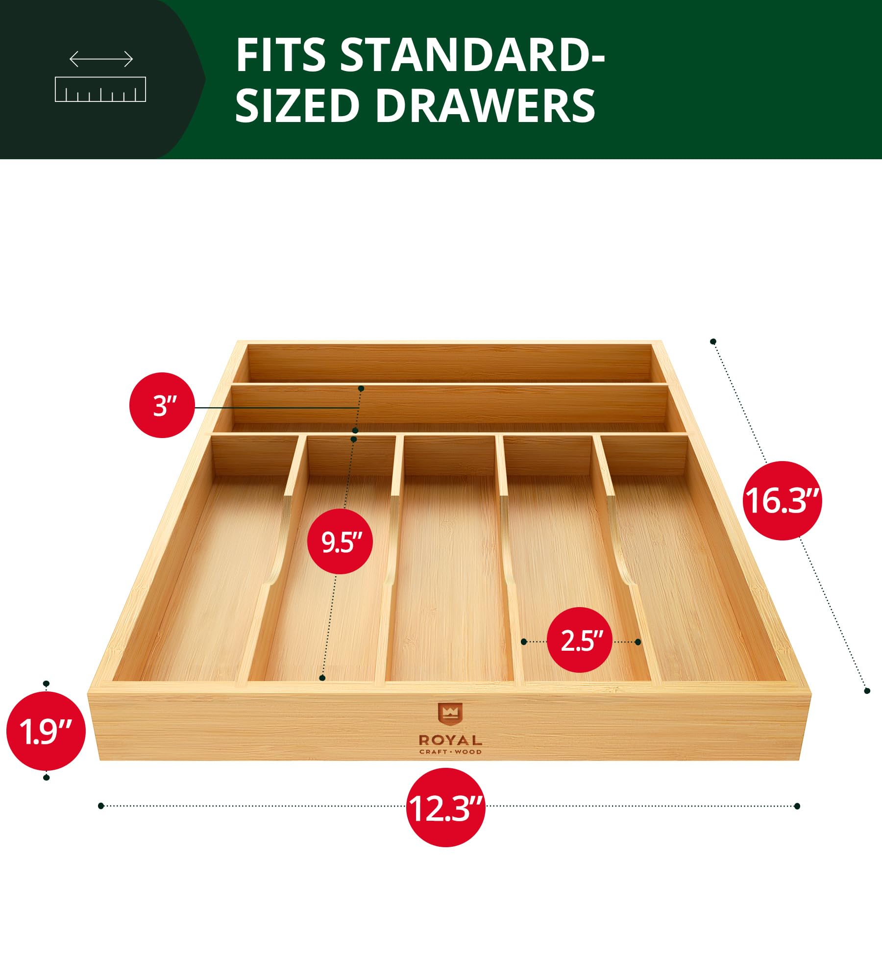 Luxury Bamboo Utensil Rack and Silverware Organizer