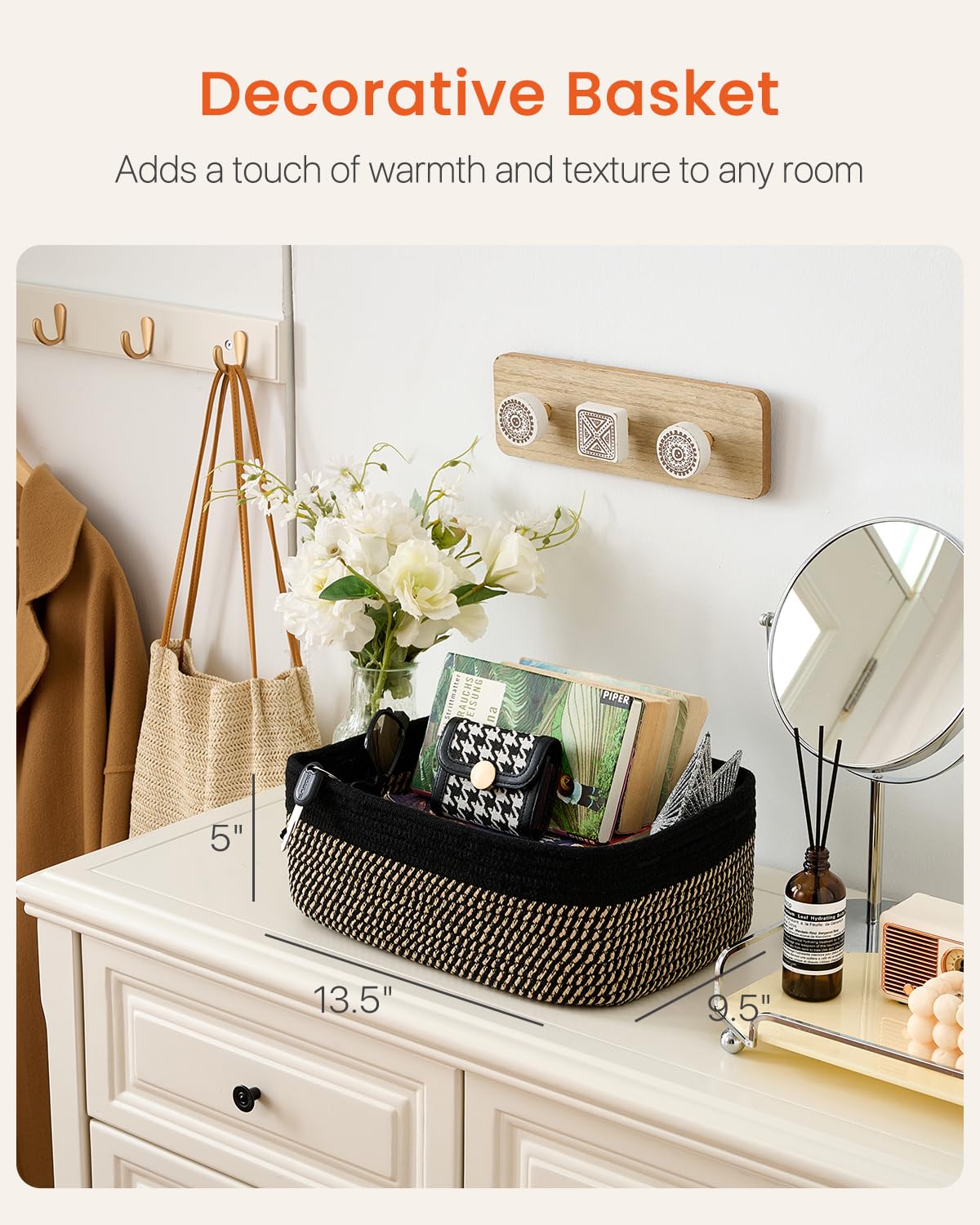Small Woven Storage Basket for Organizing (3 Count)