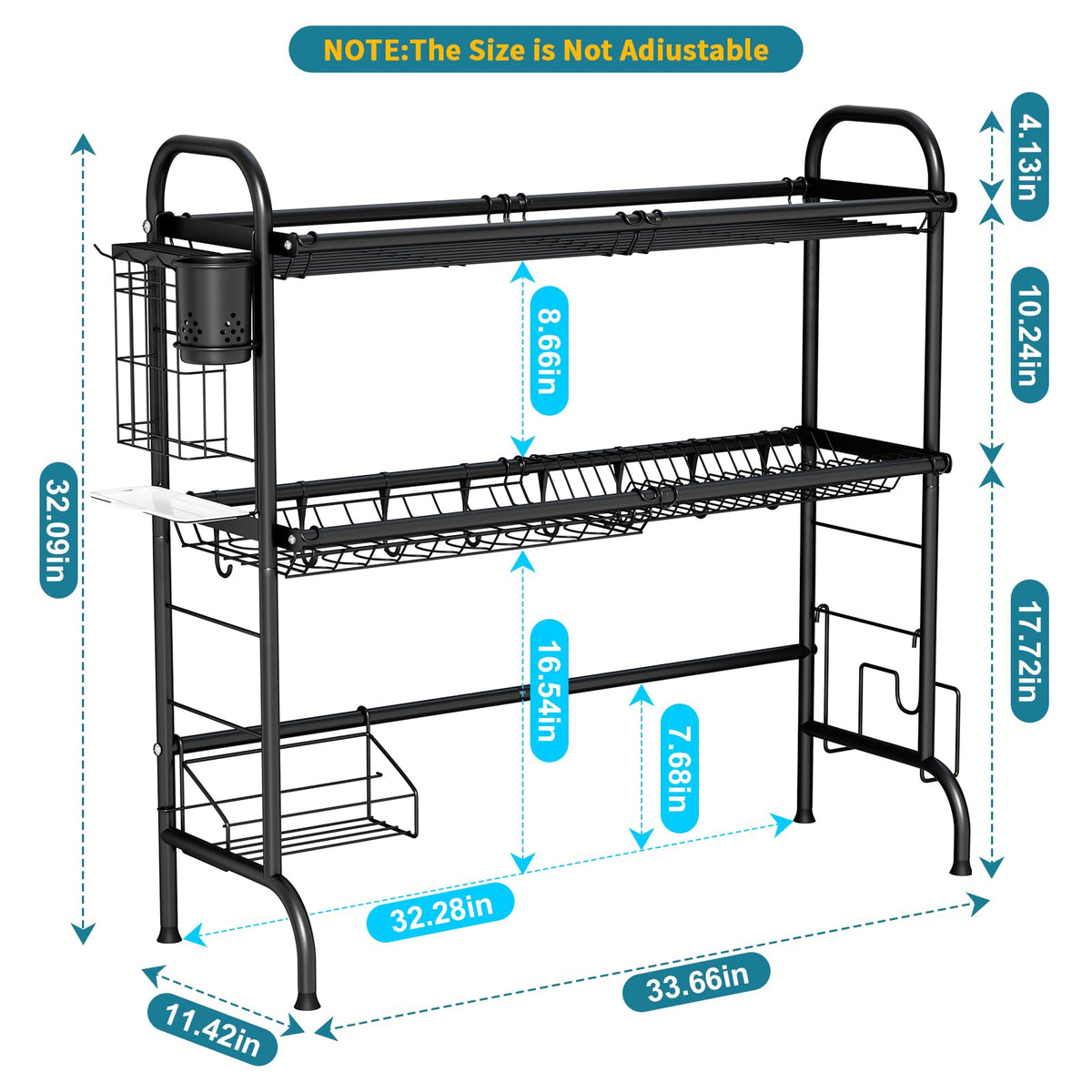 3 Tier Over The Sink Dish Drying Rack