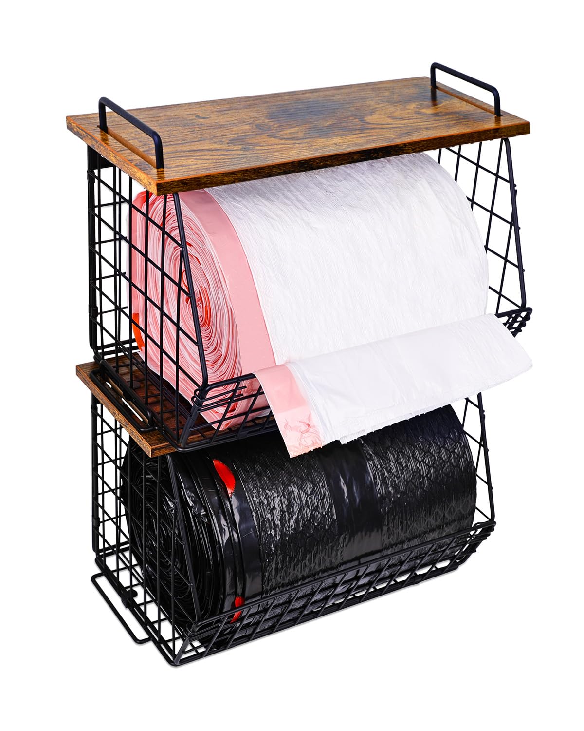 2 Pack Stackable Extra Large Trash Bag Holder Under Sink (2 Count)