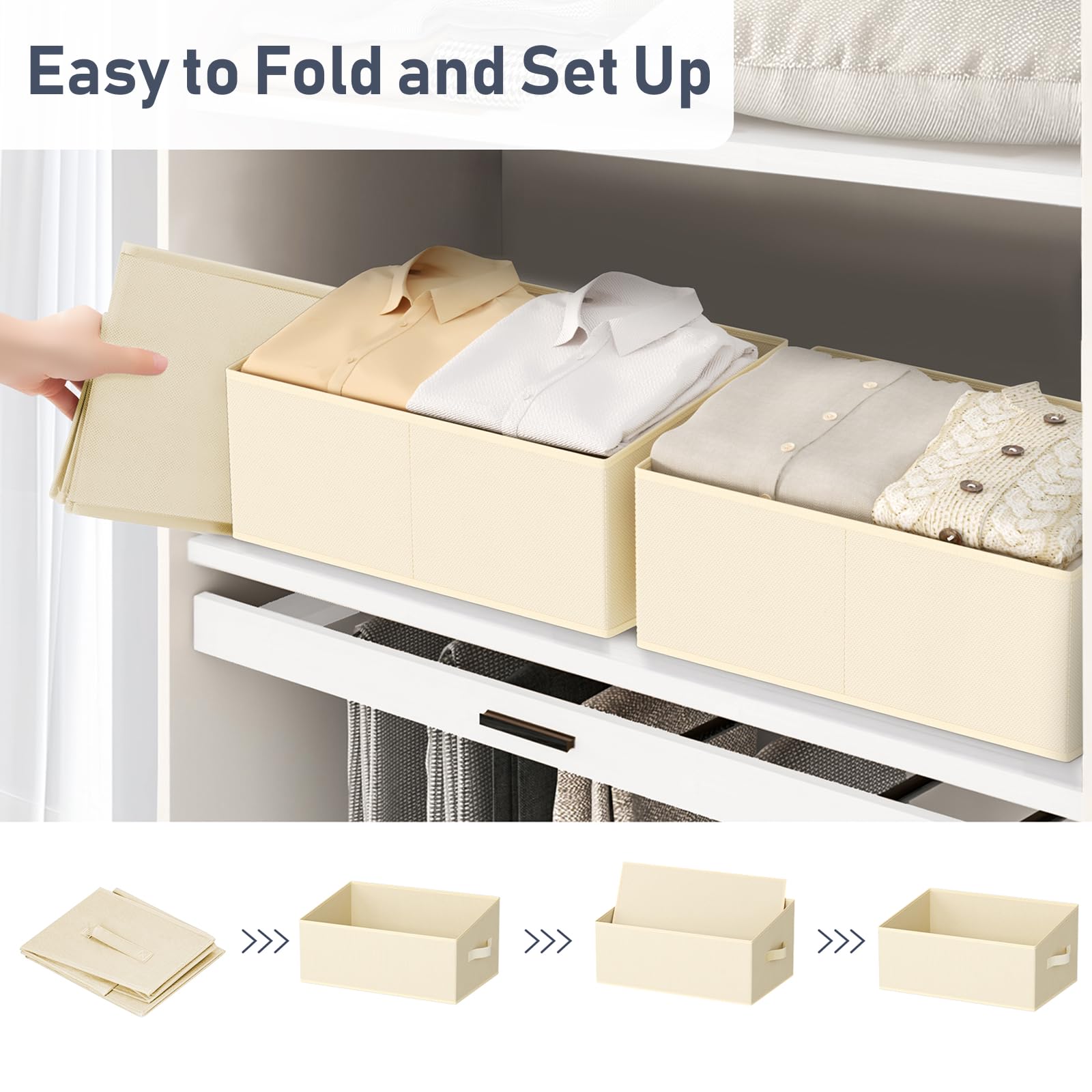 Large Closet Storage Bins 8 Pack (8 Count)