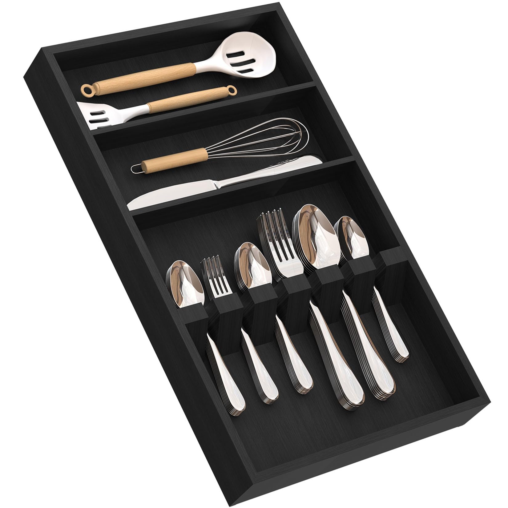 Pure Bamboo Silverware Drawer Organizer