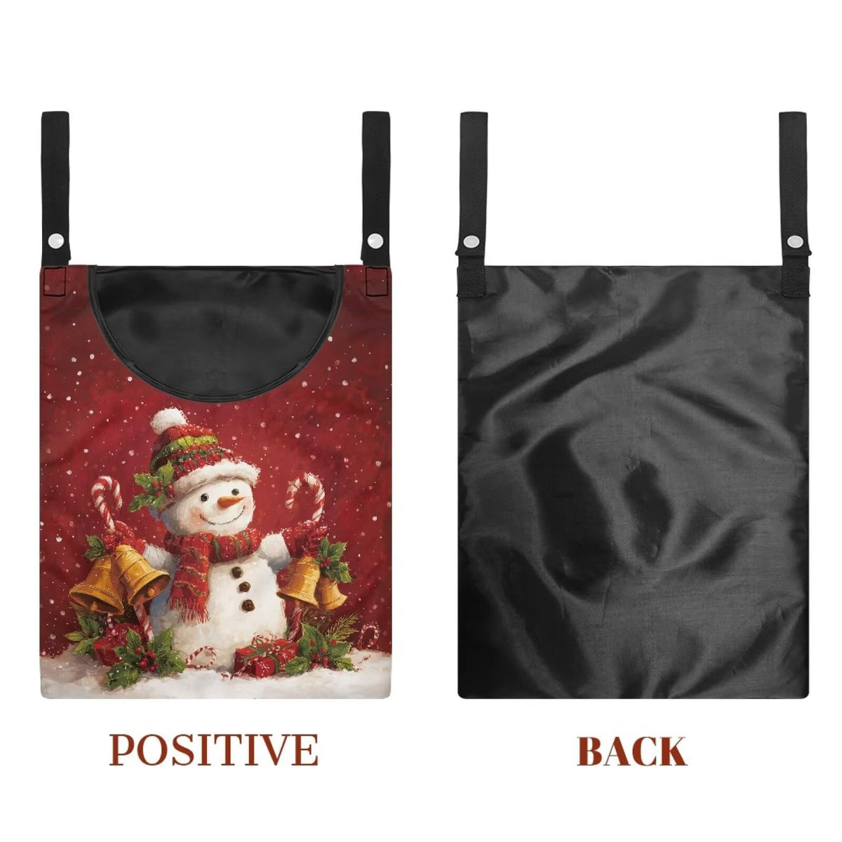 Red Snowman Clothes Pin Bags Christmas Clothespin Bag Holder Clothespin Holder 14.5 x 12 Inch Clothespins Bag for Clothesline Outdoor Outside Laundry Room Lightweight for Easy Hang