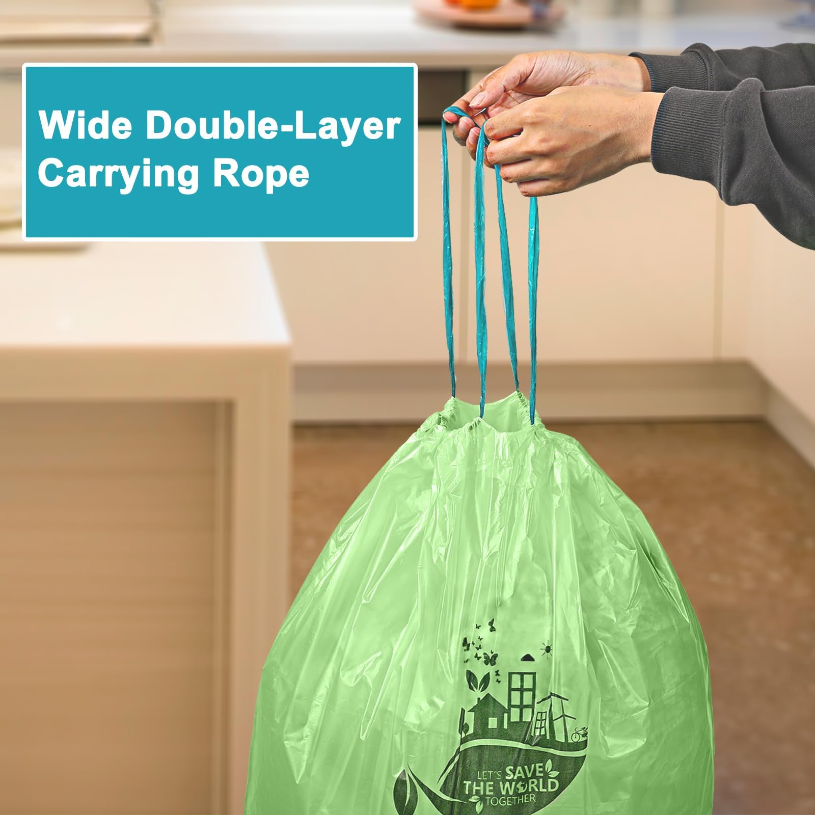 13 Gallon 200 Count Compostable Trash Bags with Home (50 Count)