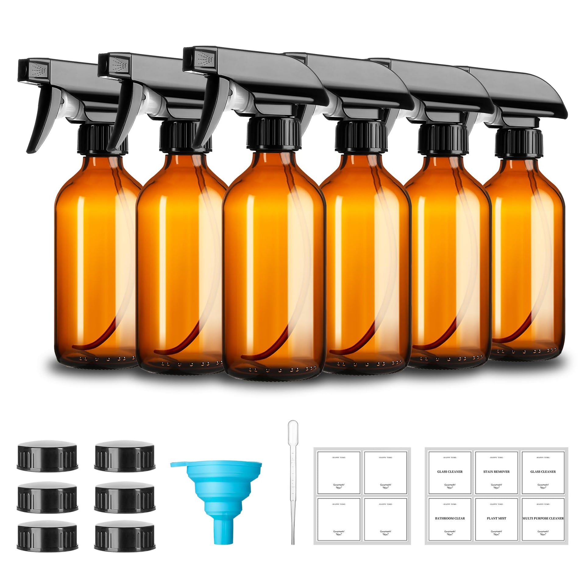 8oz Amber Glass Spray Bottles (8 Count)