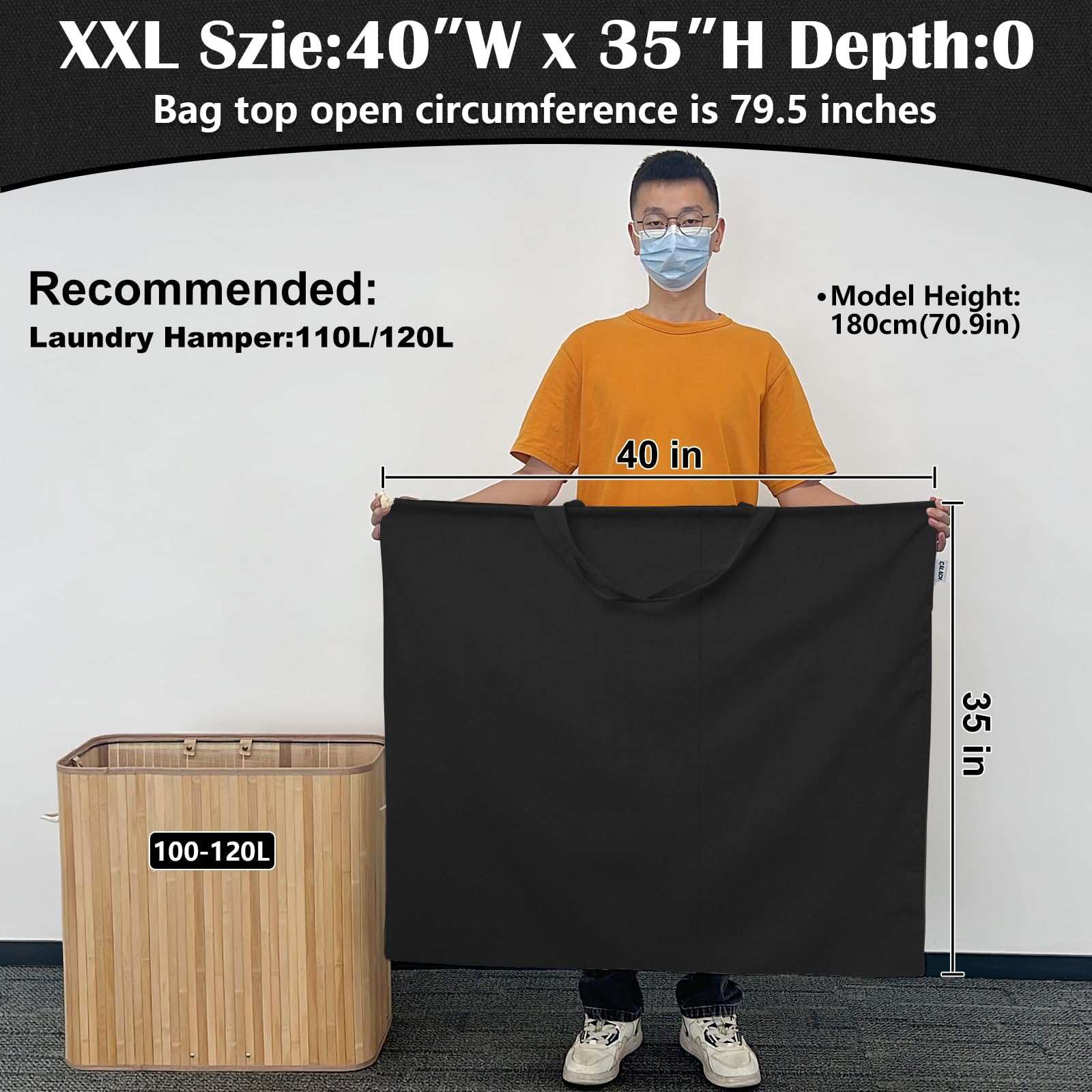 Canvas Laundry Bag 40"W x35"H
