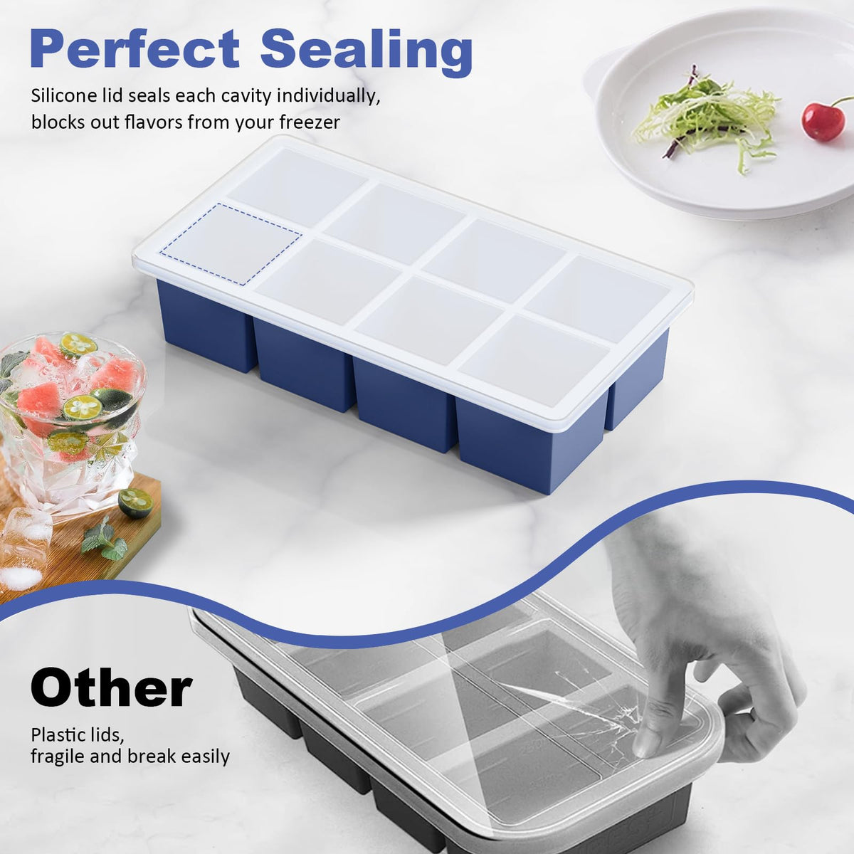 Large Ice Cube Trays for Whiskey