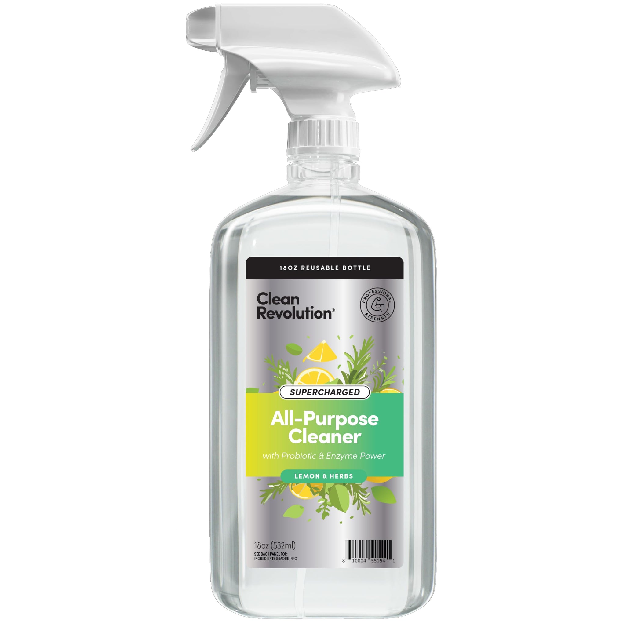 SuperCharged All Purpose Cleaner Refill with Smart Probiotic + Enzyme Complex (18 Fl Oz)