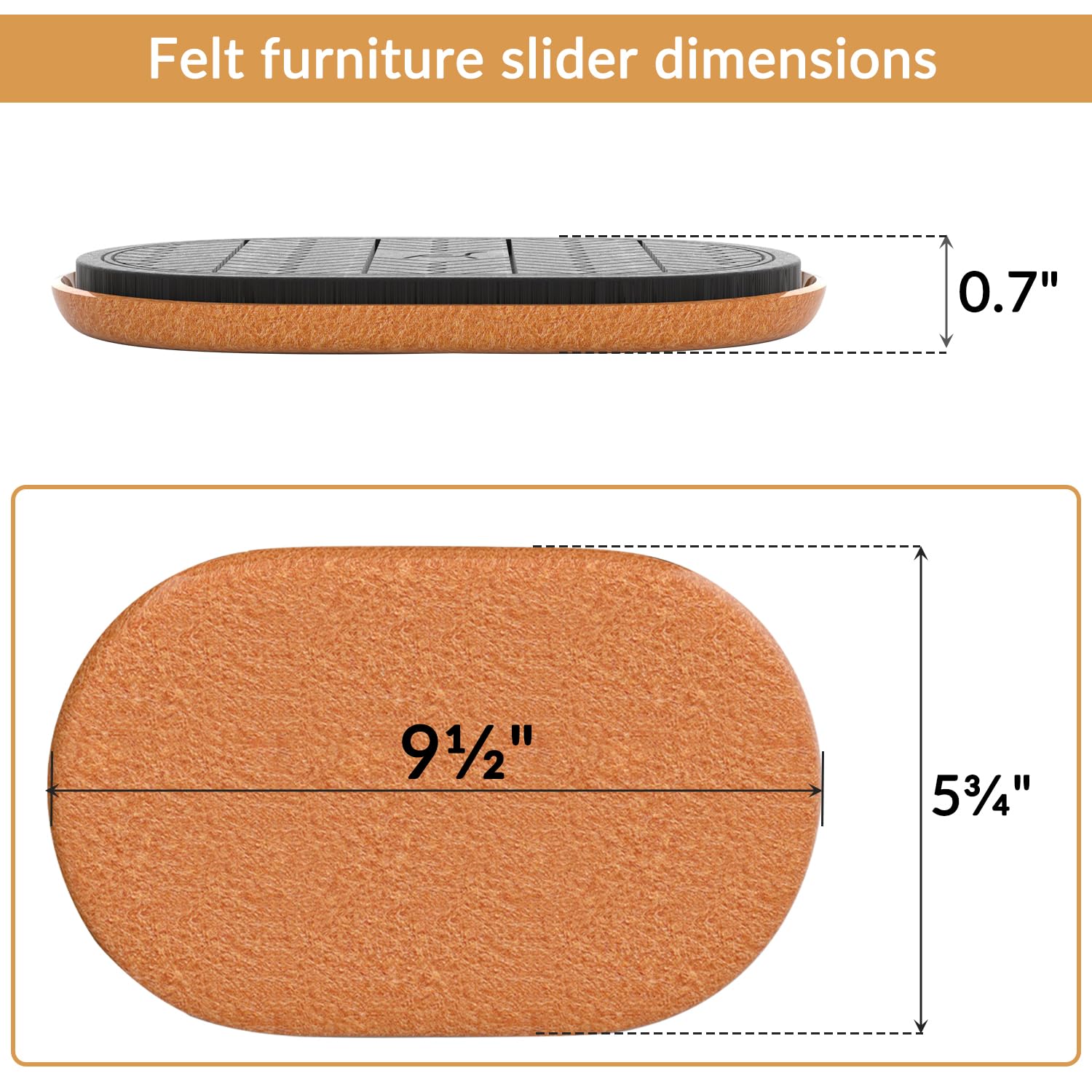 Felt Furniture Sliders for Hardwood Floors (4 Count)