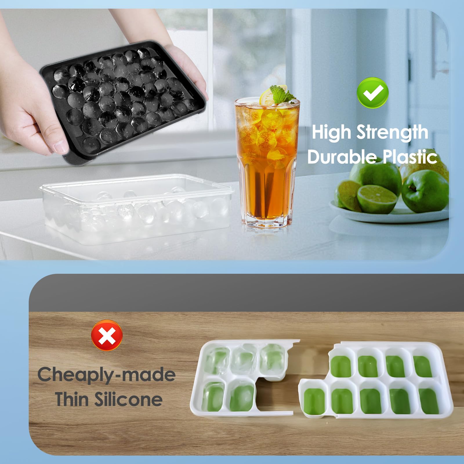 Ice Cube Tray with Lid and Bin (2 Count)