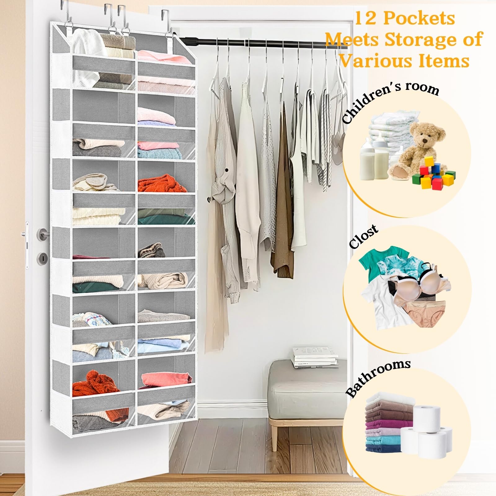 Over The Door Organizer 6 Tiers (6 Count)