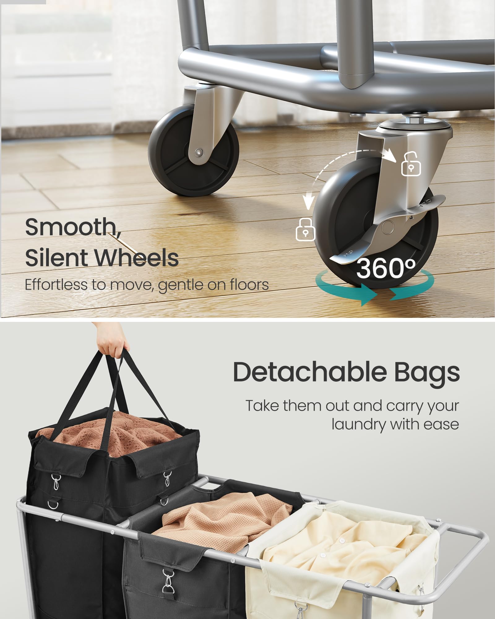 Laundry Basket with Wheels - ModHome Supplies