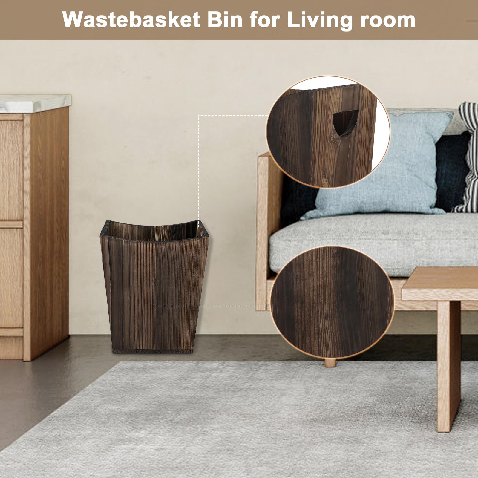 Wood Trash Can