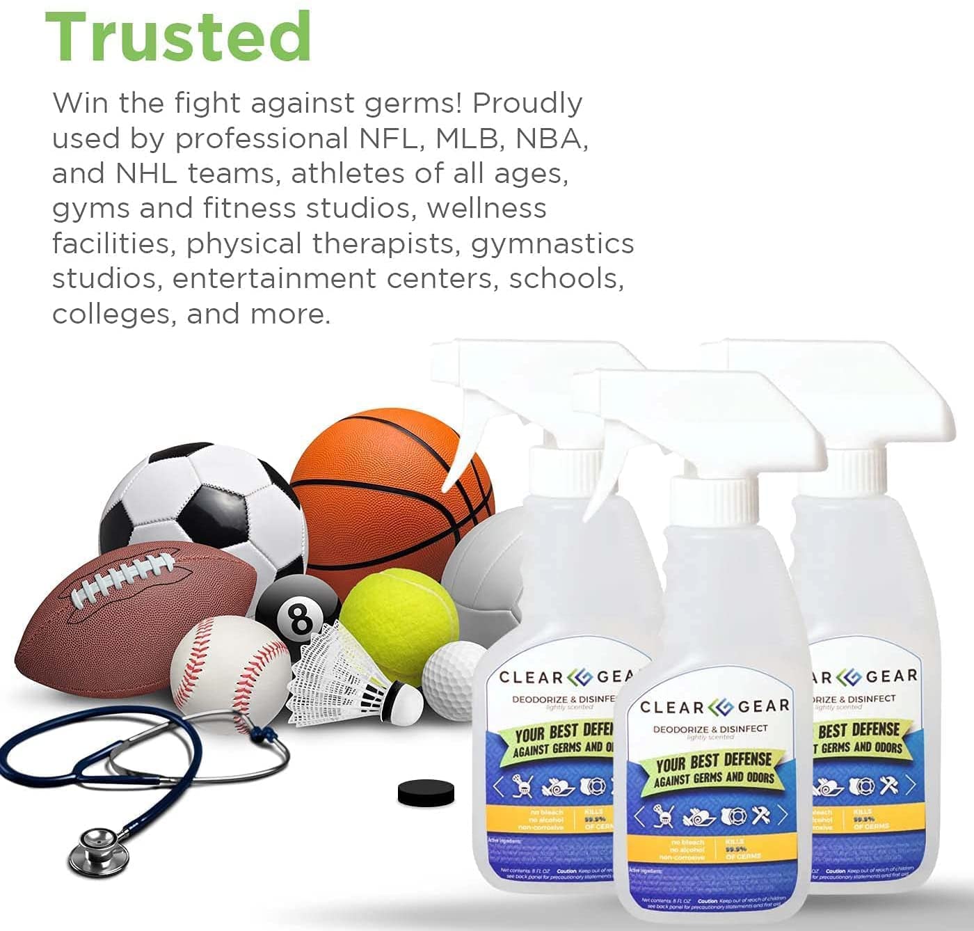Disinfectant and Deodorizer For Sports Equipment (32 Fl Oz)