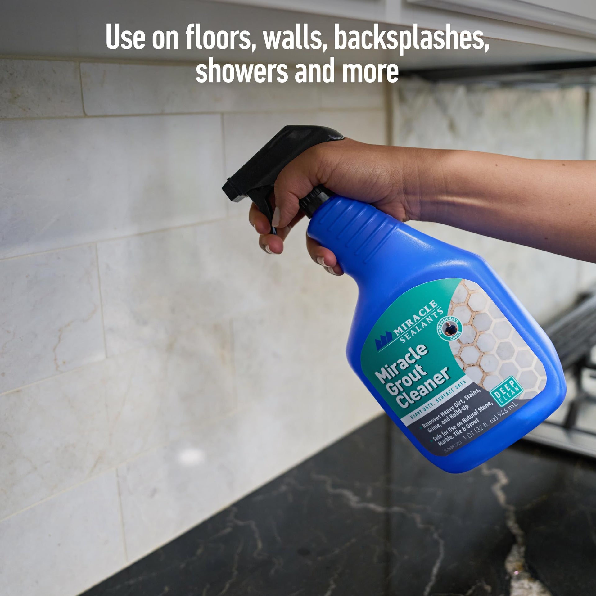 Heavy Duty Grout Cleaner Spray for Tile & Stone (32 Fl Oz)