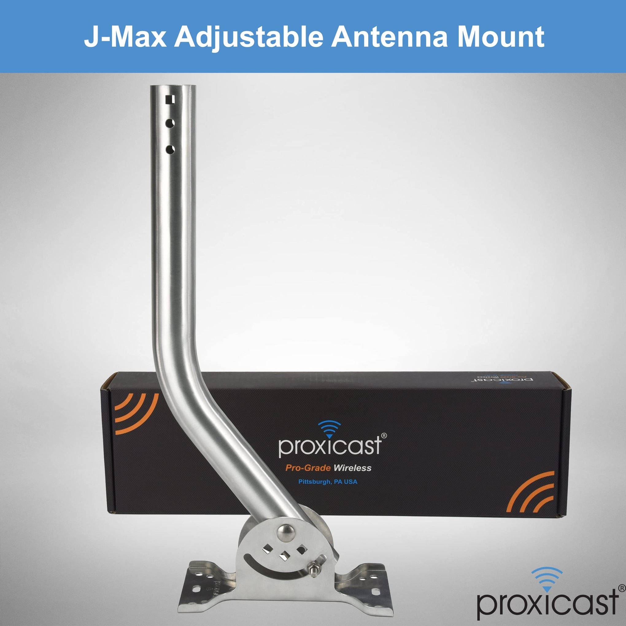 J-Max Pivot/Lock Antenna Mount Pole, Stainless Steel, 1.5"x36"