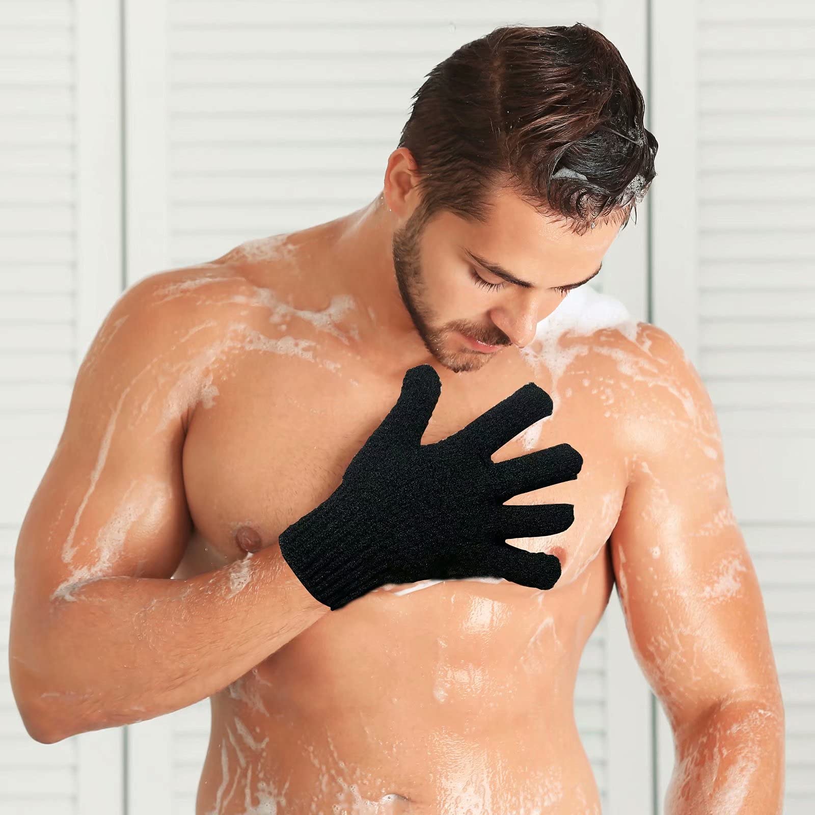 2 Pairs Bath Exfoliating Gloves for men and women (4 Count)