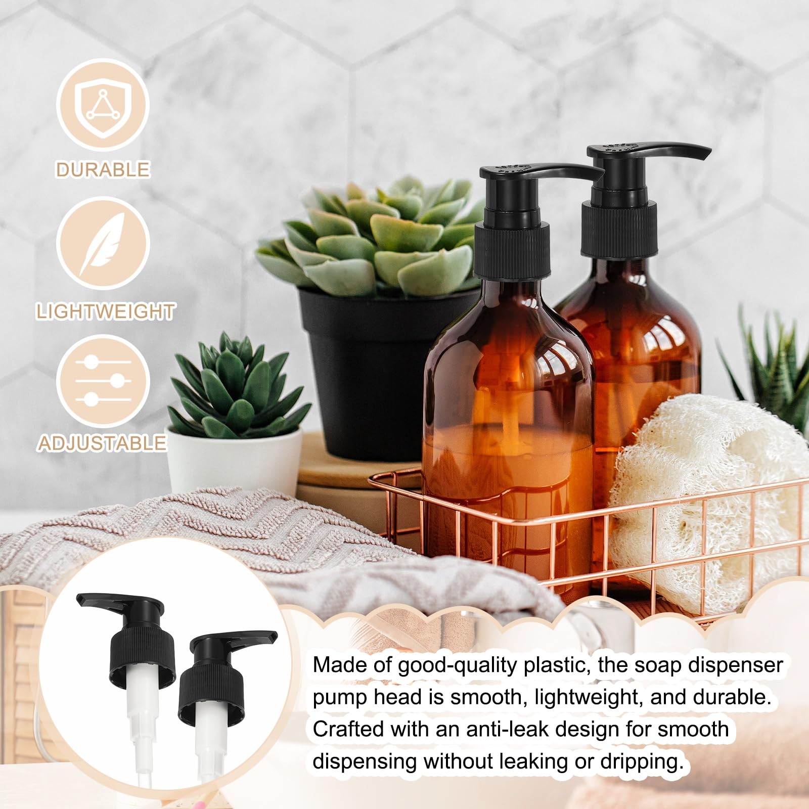 8 Pcs Soap Dispenser Pump Heads Soap Dispensers Top Pumps Replacement Switch Pumphead for Standard 28