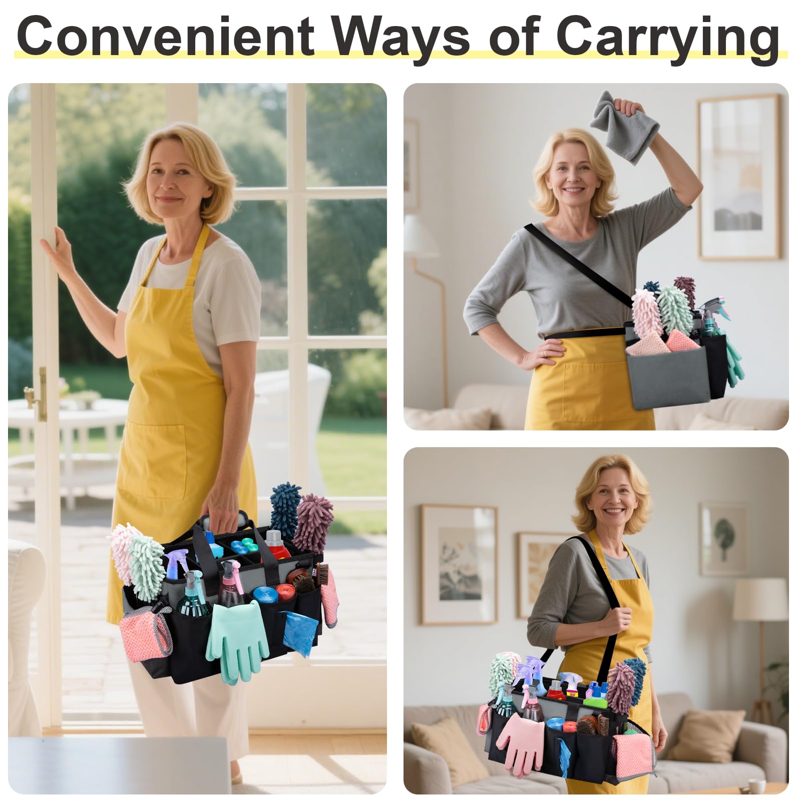 Wearable Large Cleaning Caddy Bag for Housekeepers