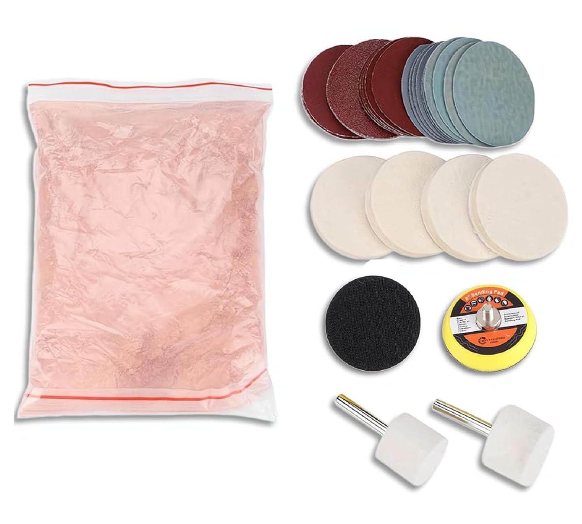 Windshield Scratch Remover Glass Polishing Kit Abrasive Discs Felt Pads for Auto Windshield Repair