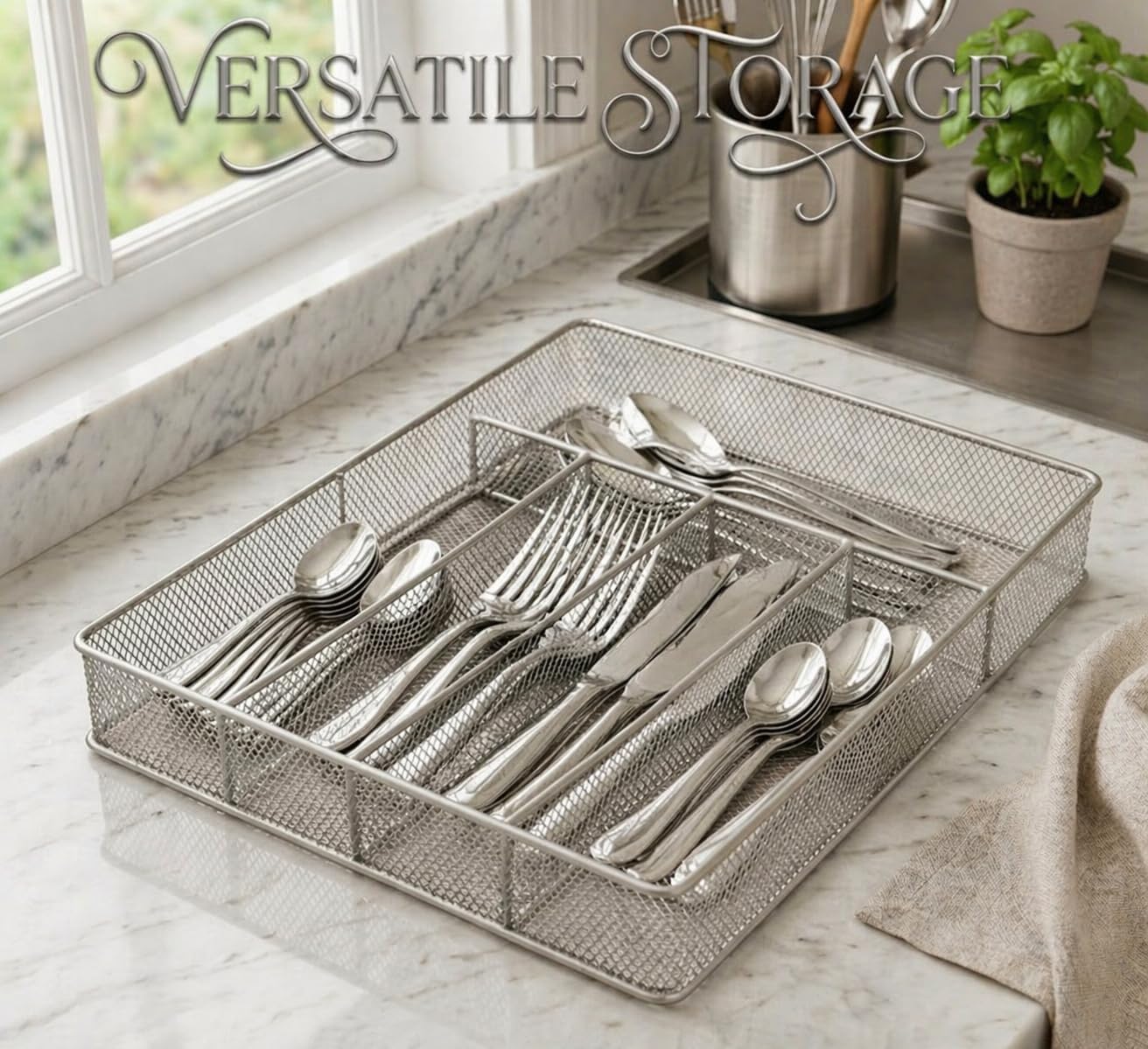 Metal Silverware Organizer for In