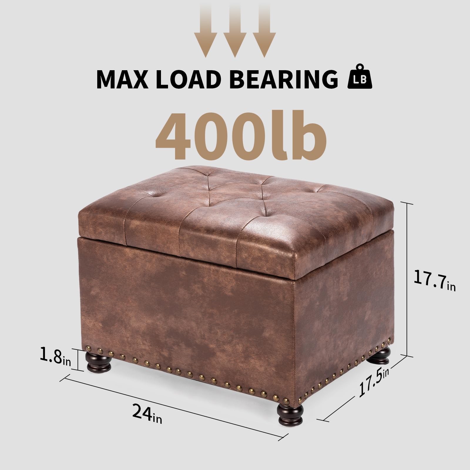 Leather Storage Ottoman