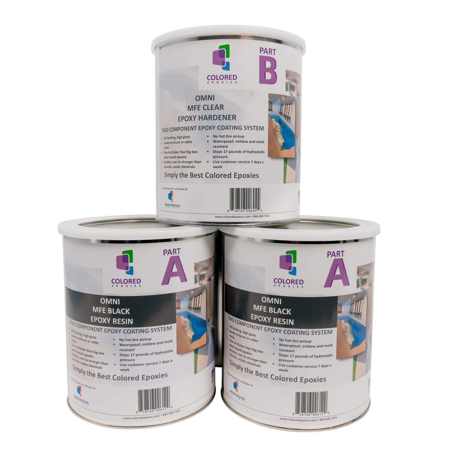 Coloredepoxies 10015 Black Epoxy Resin Coating Made with Beautiful and Vibrant Pigments (384 Fl Oz)