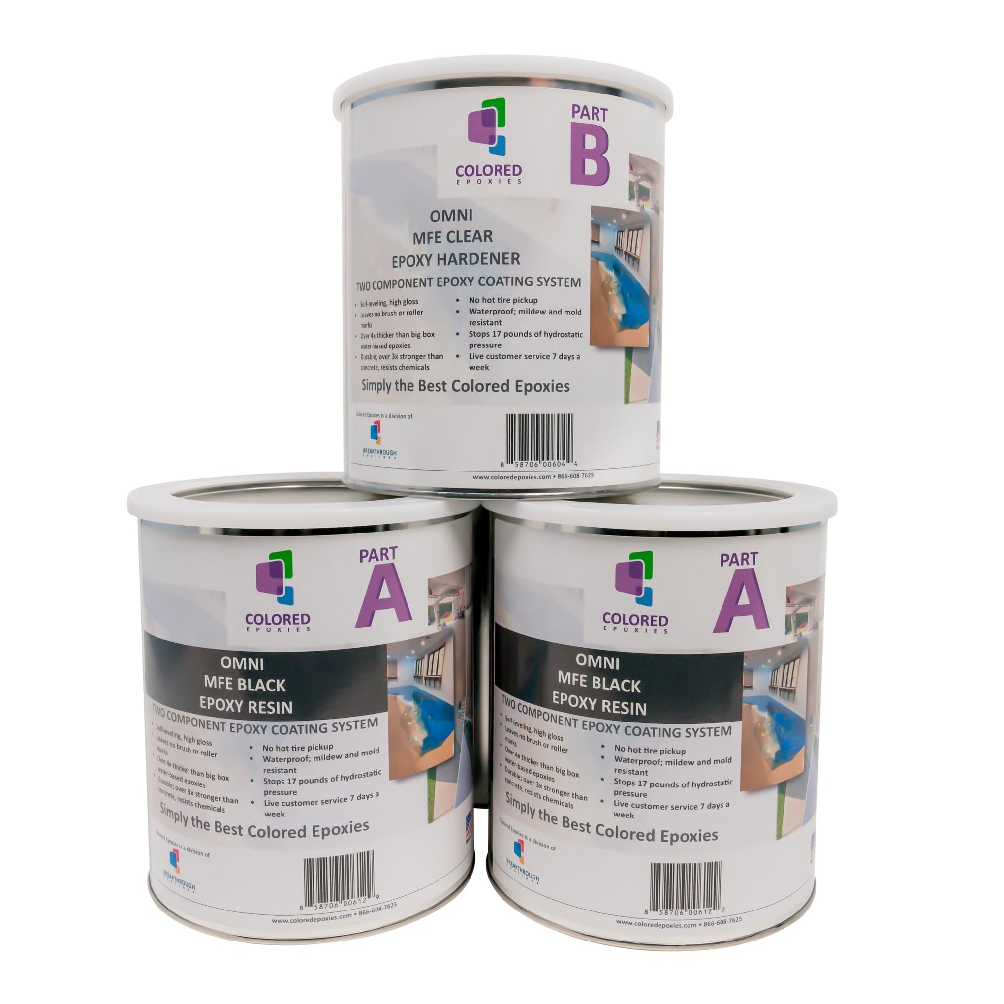 Coloredepoxies 10015 Black Epoxy Resin Coating Made with Beautiful and Vibrant Pigments (384 Fl Oz)