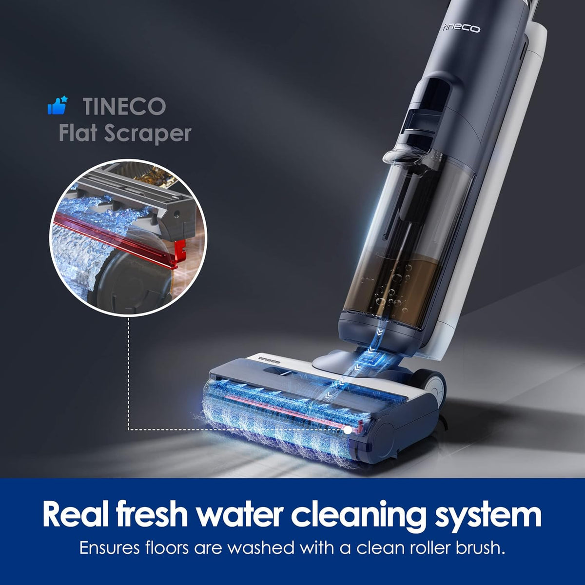 Tineco Floor ONE S5 Smart Cordless Wet Dry Vacuum Cleaner and Mop for Hard Floors, Digital Display, Long Run Time, Great for Sticky Messes and Pet Hair, Space-Saving Design, Blue - ModHome Supplies
