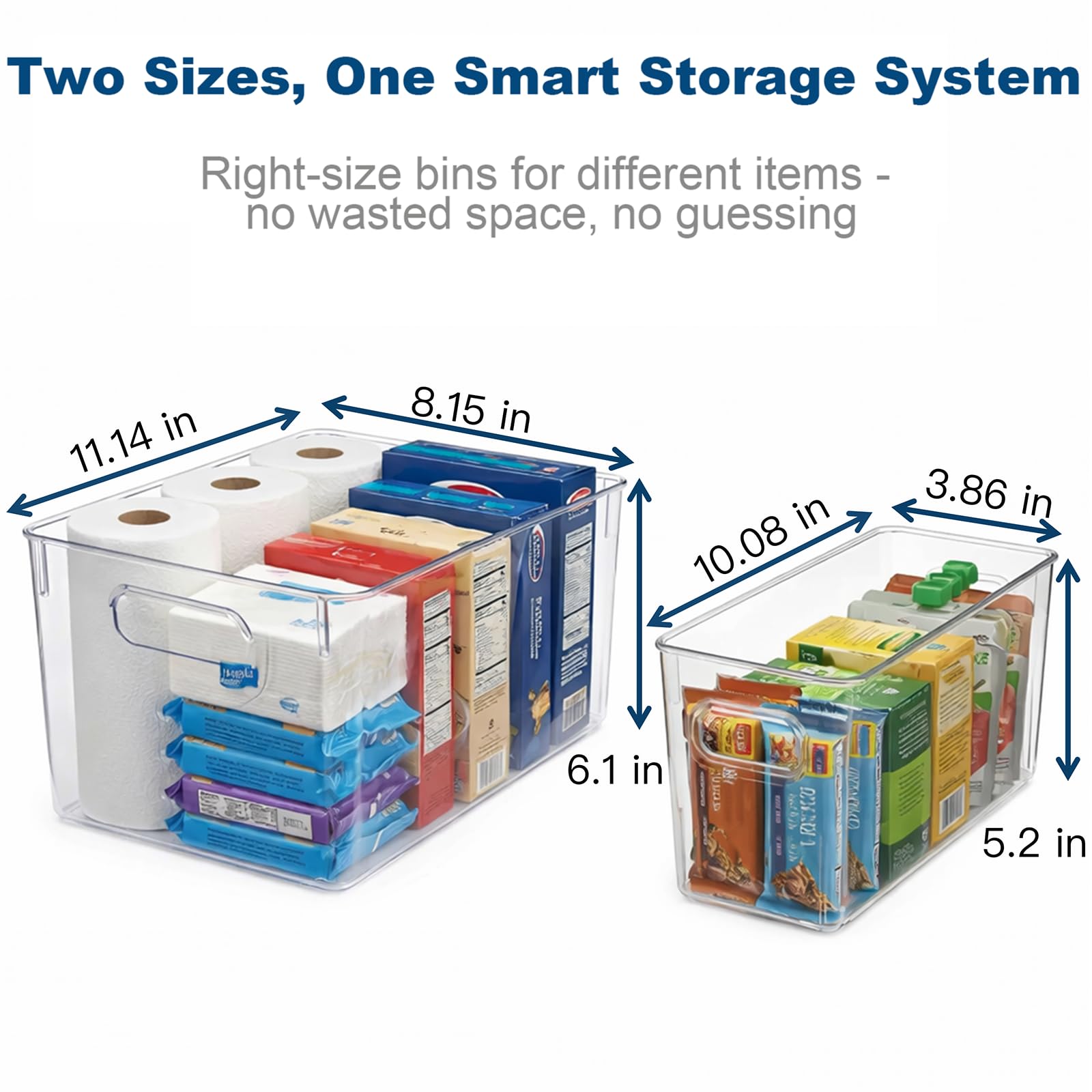 4 Pack Clear Plastic Organizer Bins