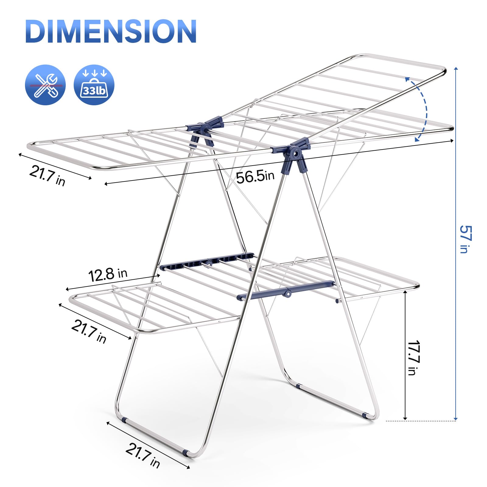 Large Stainless Steel Clothes Drying Rack