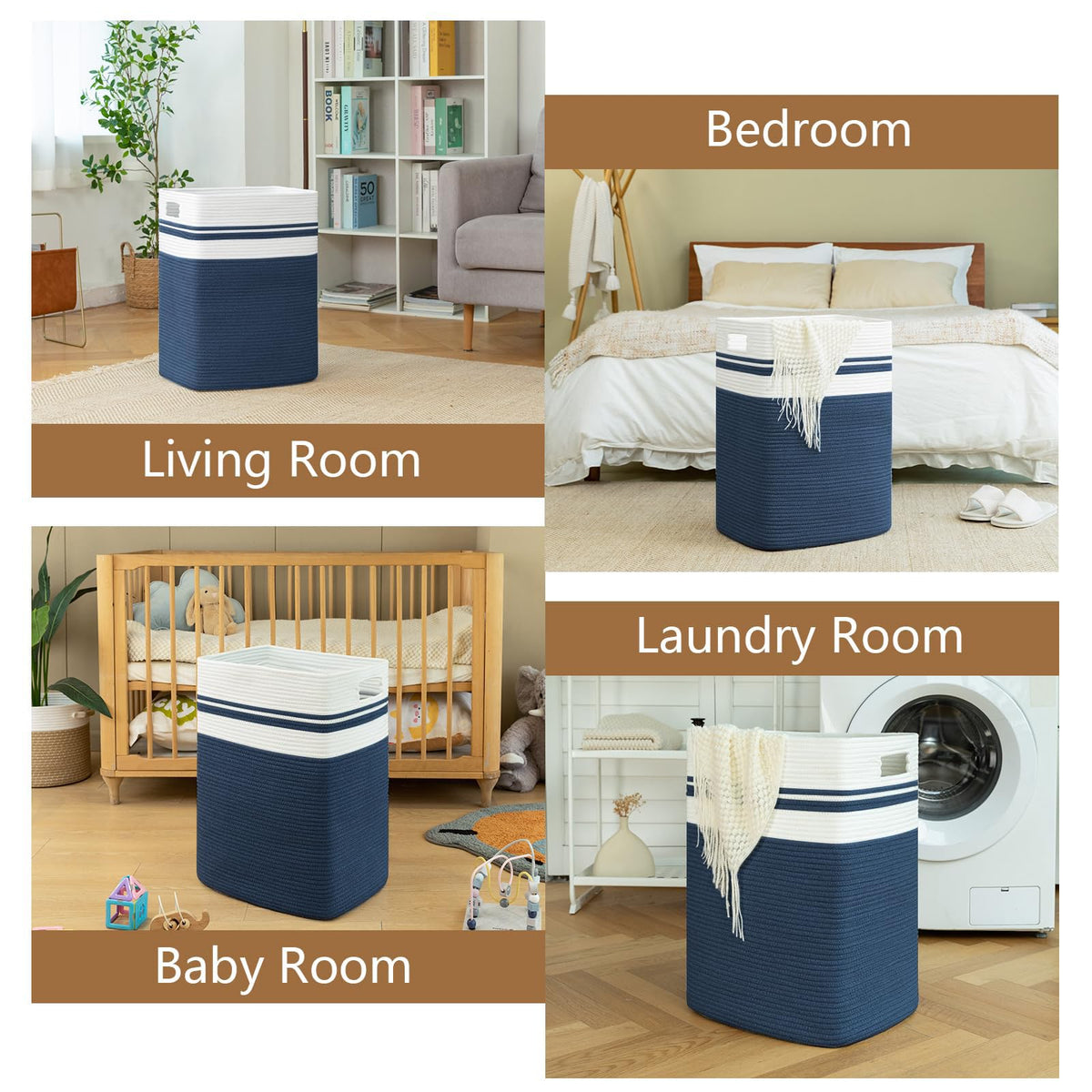Laundry Hamper Collapsible Laundry Basket Clothes Organizer Blue