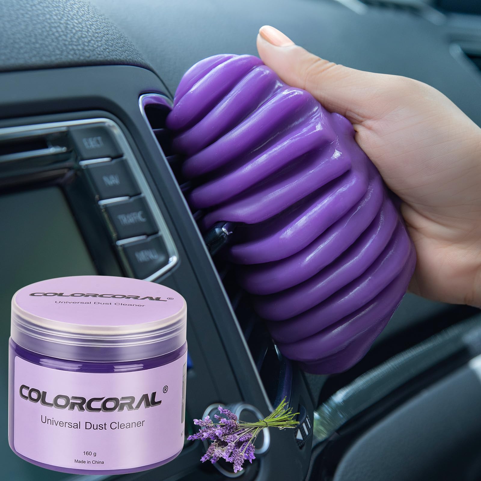 Cleaning Gel for Car Universal Gel Cleaner Auto Detailing Car Vent Keyboard Cleaning Putty Car Interior Cleaner Dashboard Dust Remover Putty Auto Duster Cleaning Kit 160G