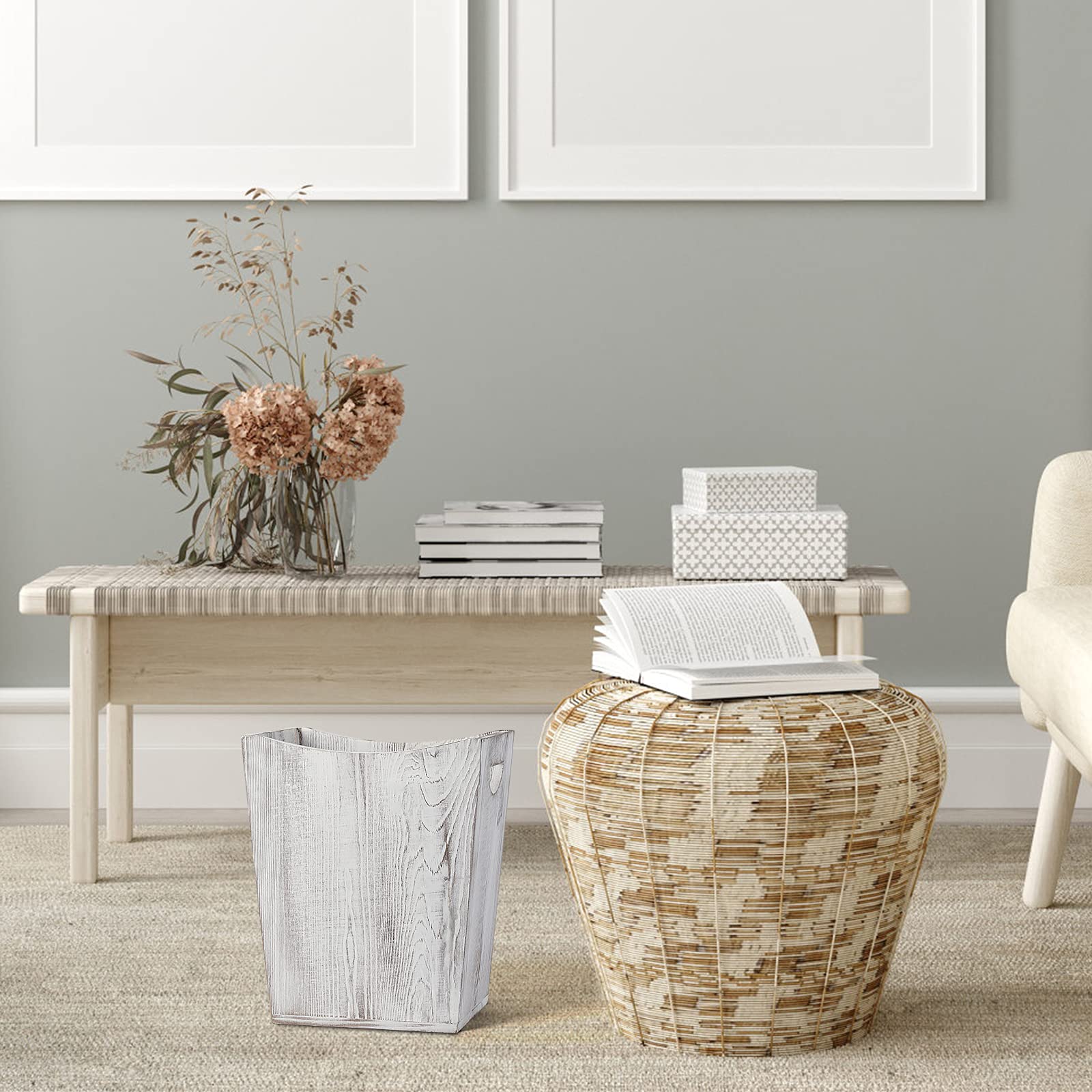 Wood Trash Can