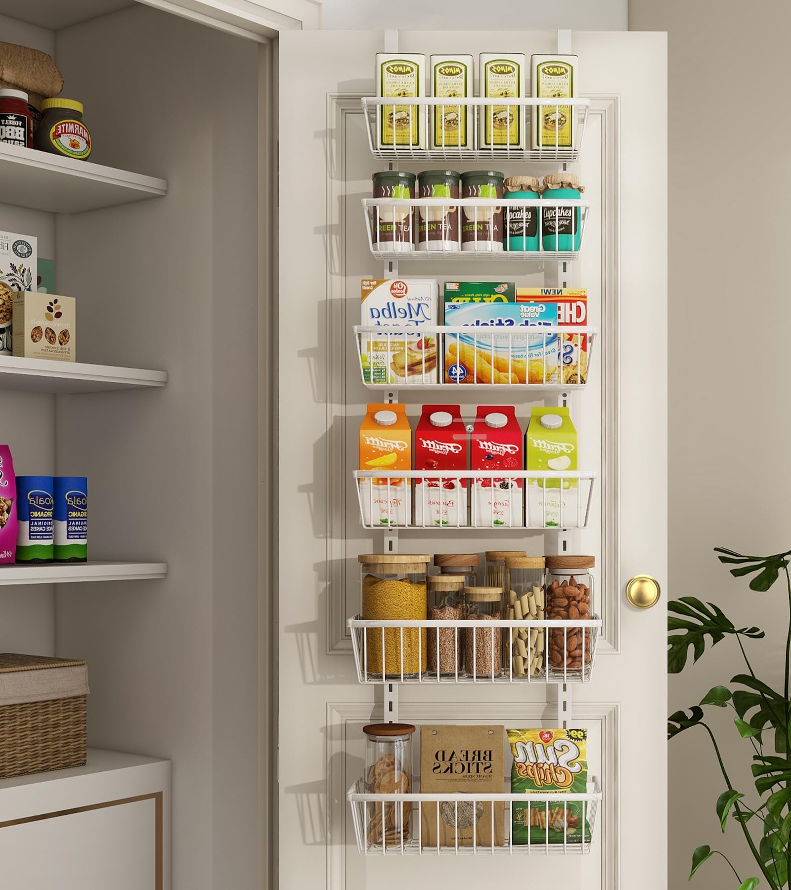 12 Inch Wide Narrow Over The Door Pantry Organizer 6