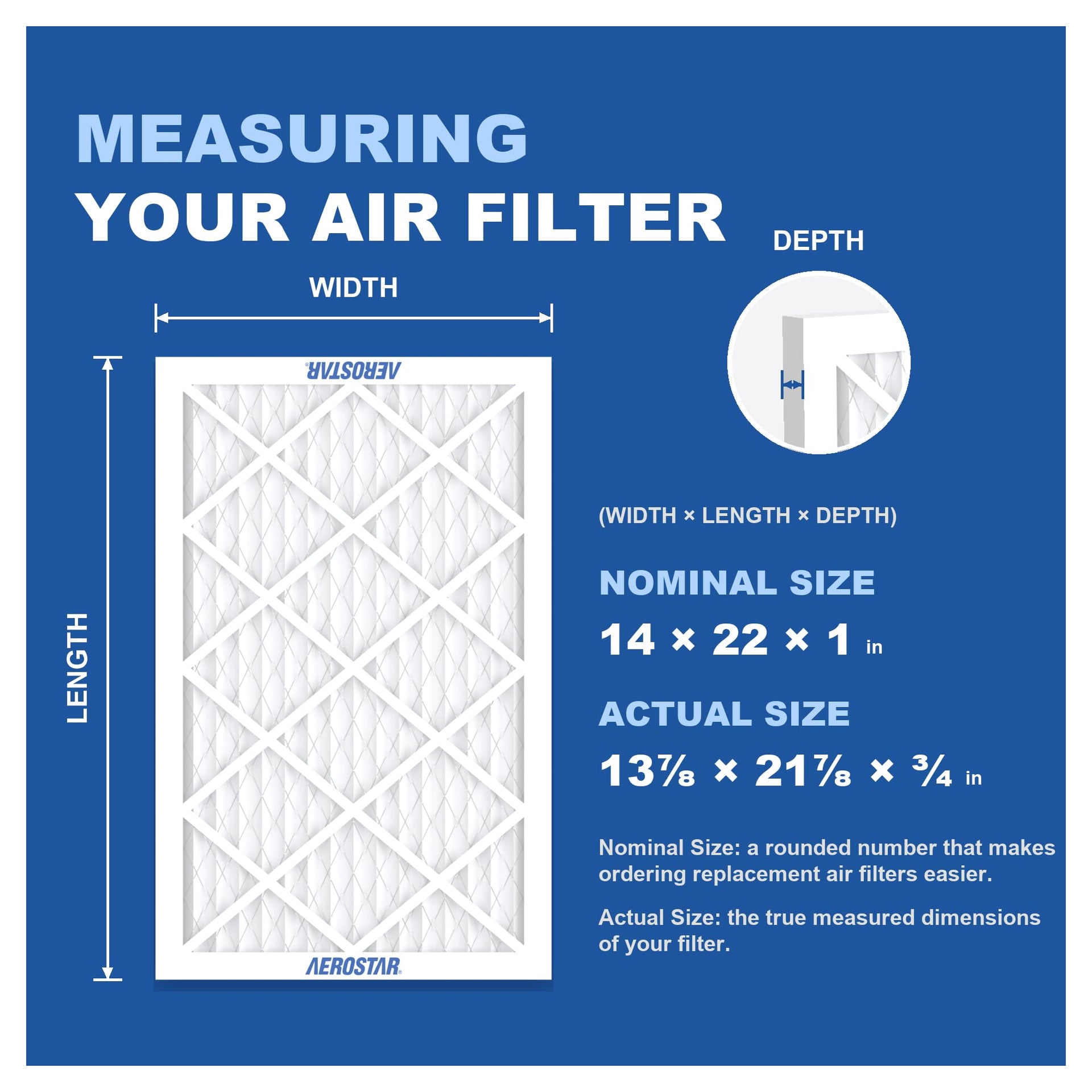 Air Filter 14x22x1 MERV 11 AC Filter (6 Count)