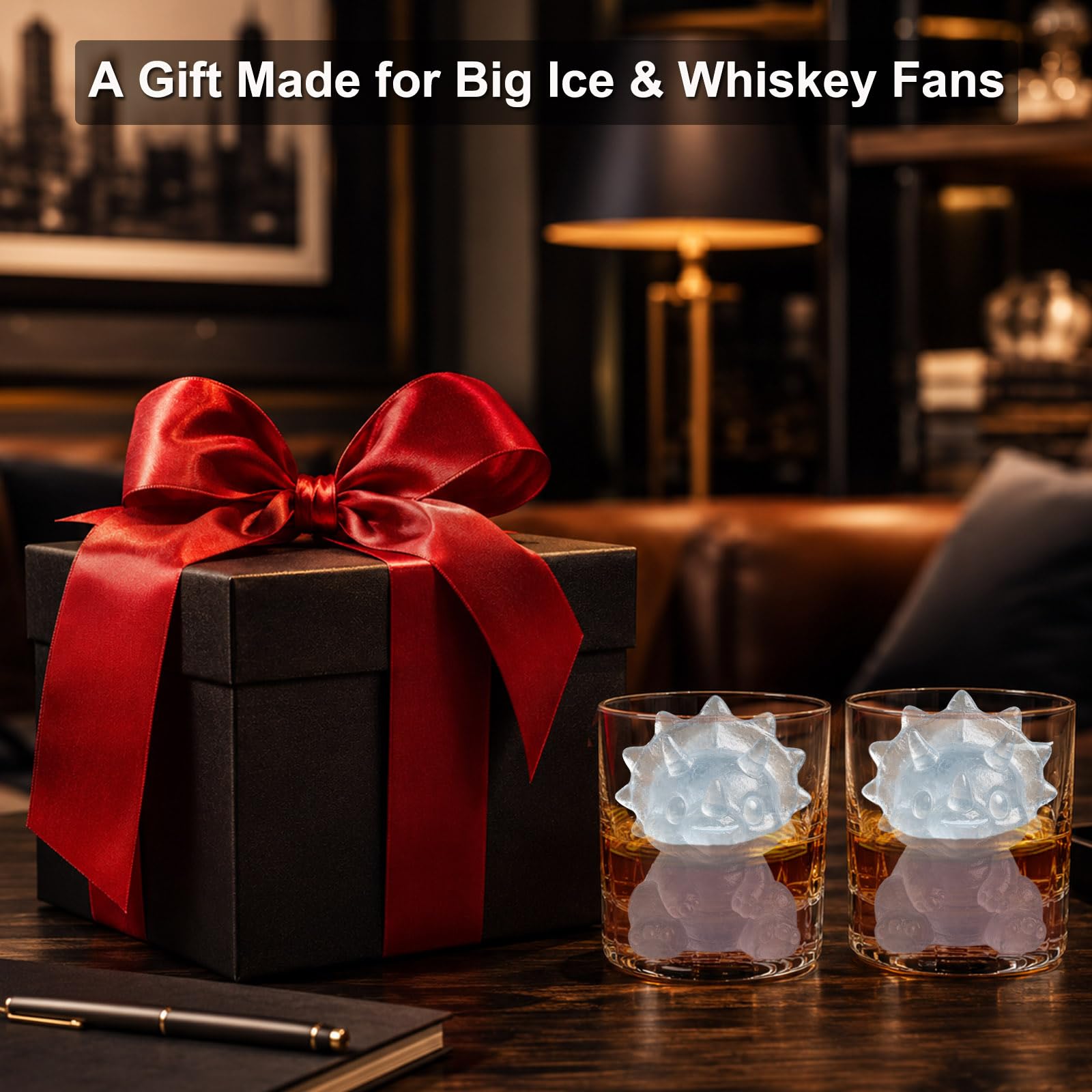 3D Three horned Dinosaur Ice Molds for Whiskey (2 Count)