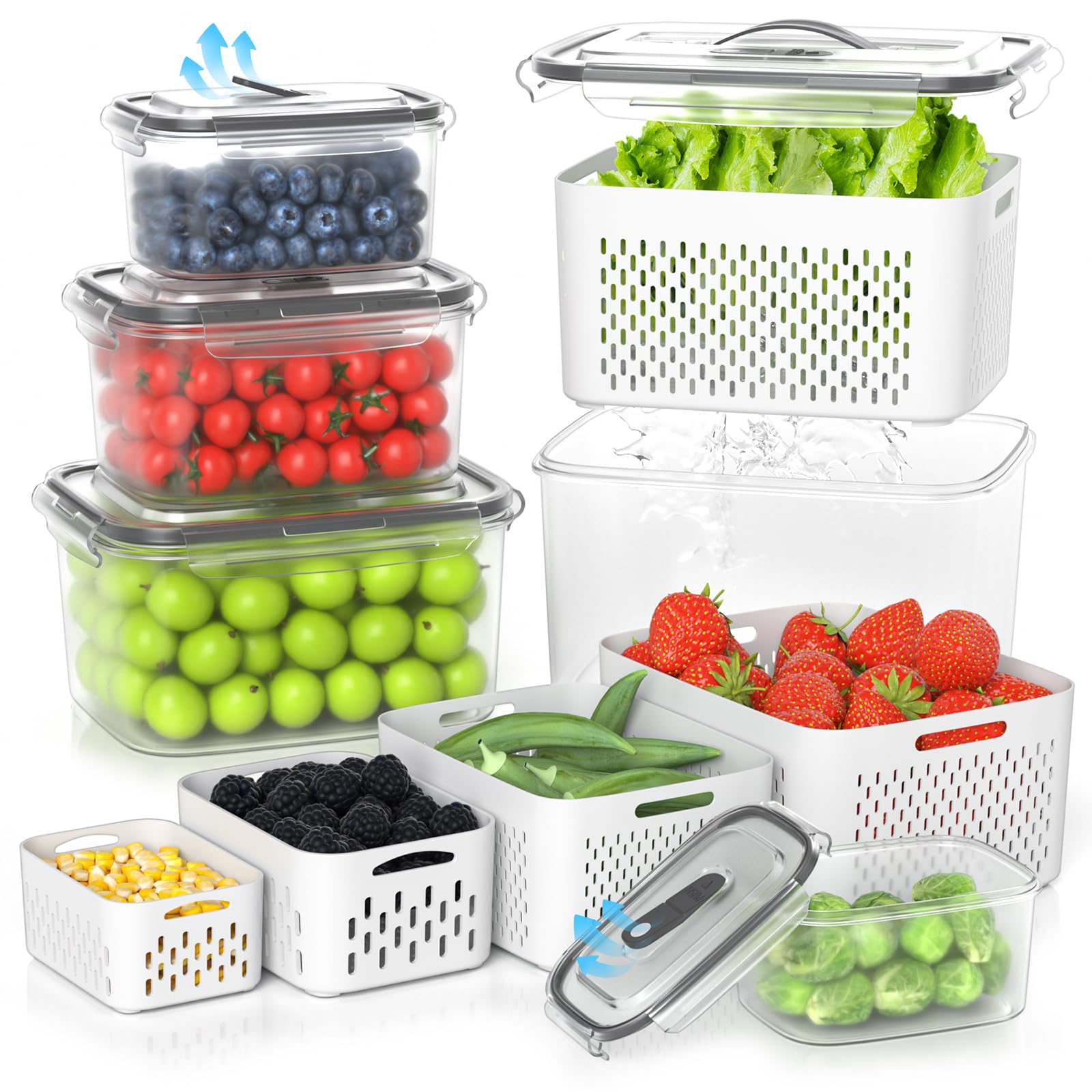 5 Pack Fruit Storage Containers for Fridge (5 Count)