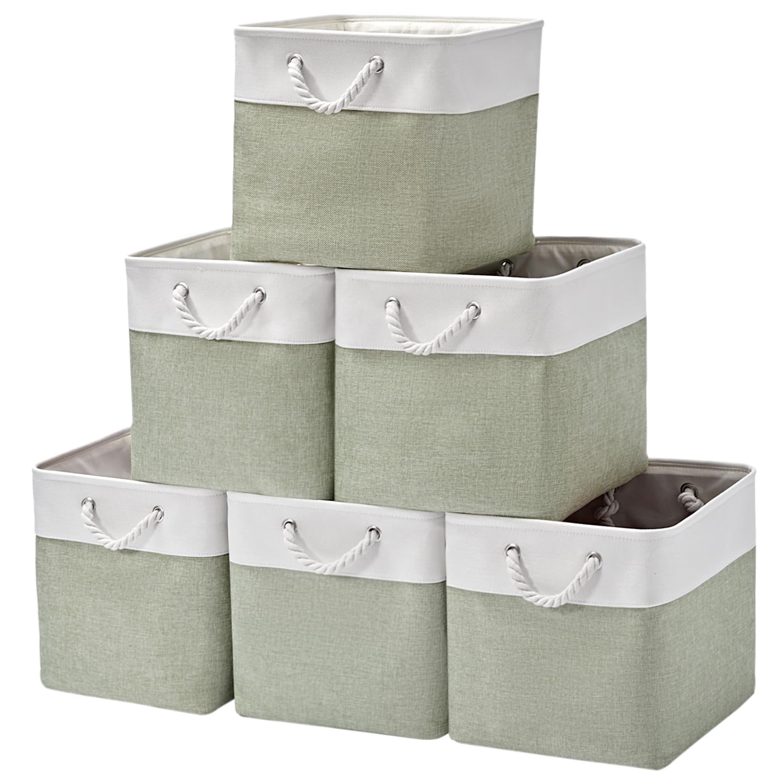 13 Inch 6 Pack Foldable Fabric Storage Cubes with Handles (6 Count)