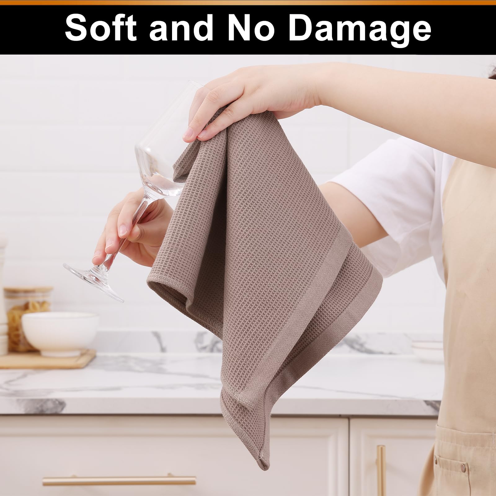 100% Cotton Waffle Weave Kitchen Towels (4 Count)