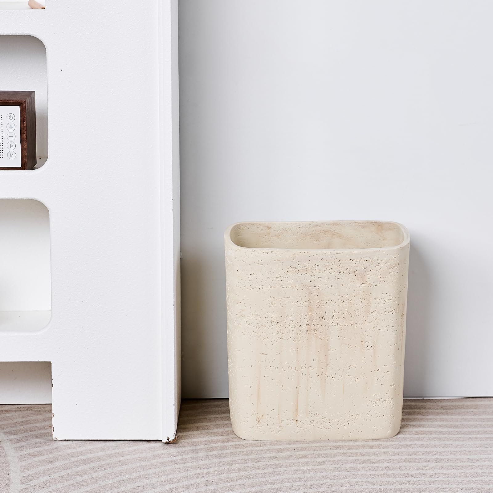 Natural Travertine Textures Bathroom Trash Can 1.8 Gallon