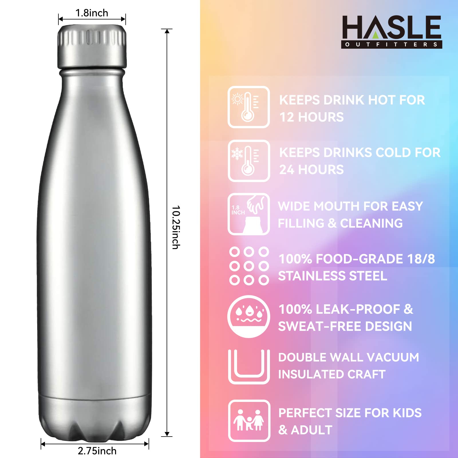 17oz Stainless Steel Water Bottles Bulk