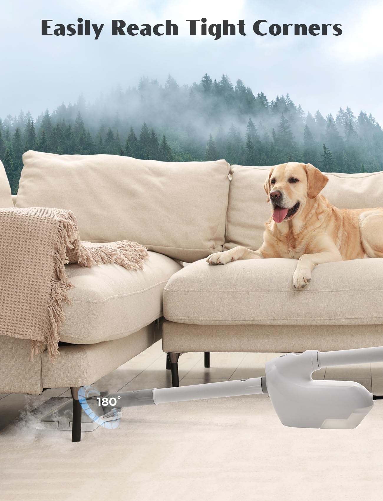 10-in-1 Steam Mop, Detachable Handheld Steam Cleaner, Multi & Up Steamer for Cleaning with 350ml Tank,10s Heat-Up, 23Ft Cord, 248°F 1200W Powerful Floor Steam Mop for Hardwood Floors, Grout, Carpet