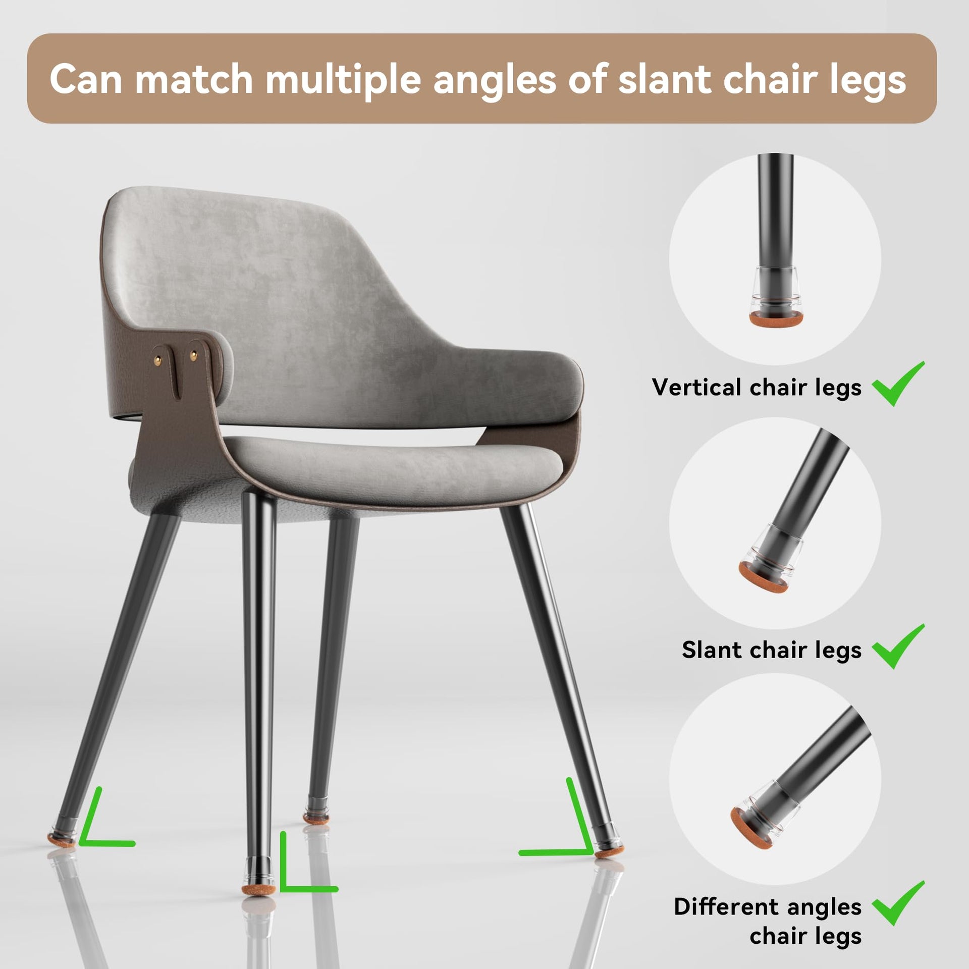 24PCS Upgraded Silicone Chair Leg Floor Protectors for Hardwood Floors (24 Count)