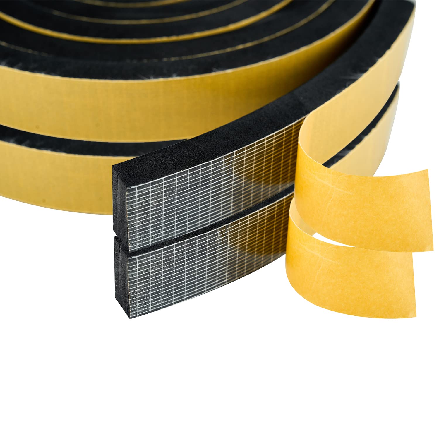 High Density Foam Weather Stripping Door Seal Strip Insulation Tape Roll for Insulating Door Frame (18 Foot)