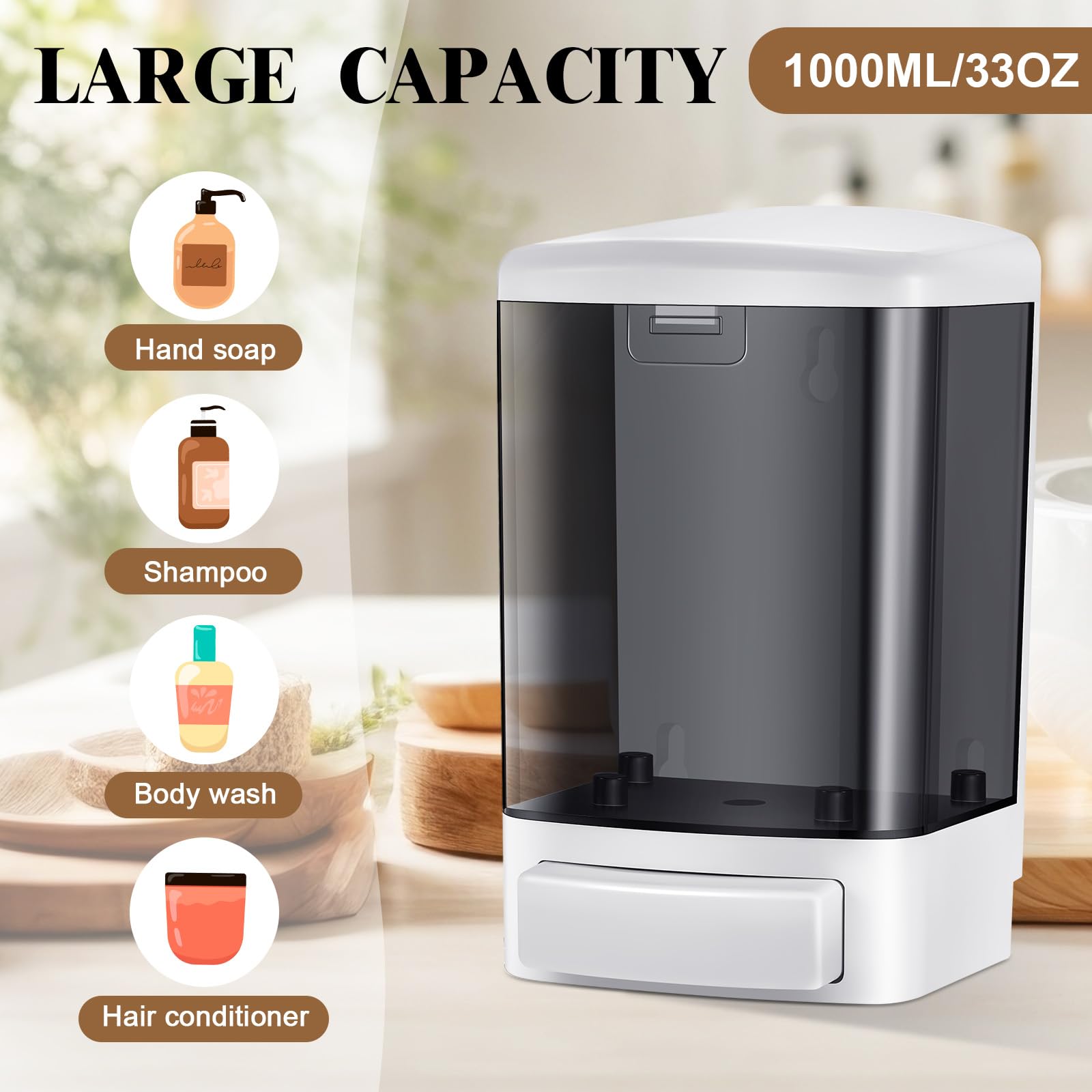 6 Pcs Wall Mounted Soap Dispenser (6 Count)